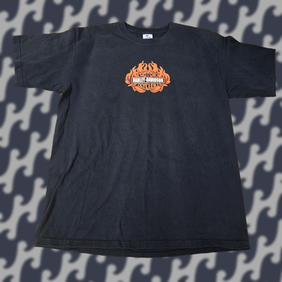 Harley Davidson Harley Davidson Shirt Mens Large Nuevo Progreso Mexico Flame Biker Tee Size US L / EU 52-54 / 3 - 1 Thumbnail