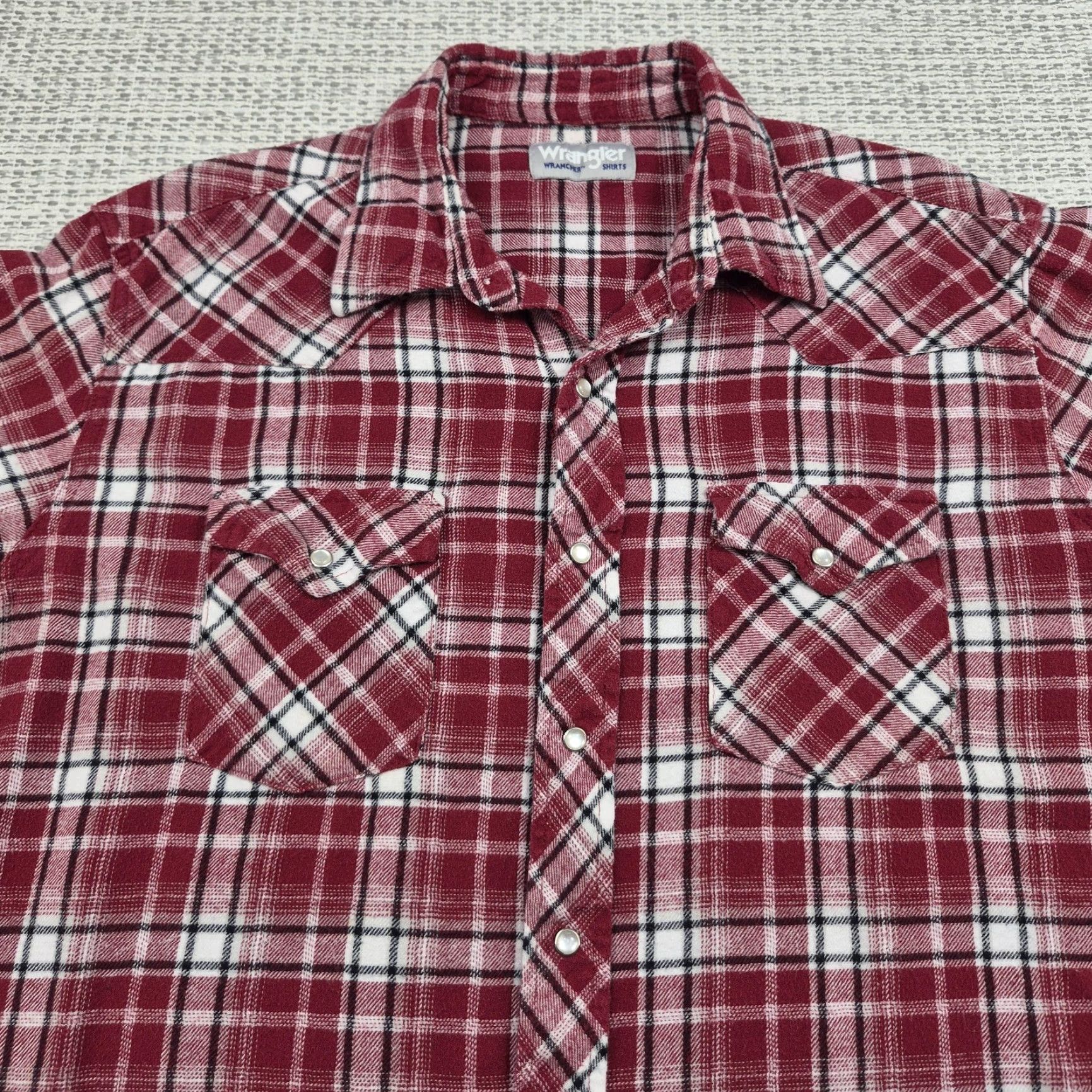 Wrangler VINTAGE Wrangler Wrancher Shirt Mens XL Red Plaid Flannel Pearl Snap Western Button-Up Size US XL / EU 56 / 4 - 5 Thumbnail