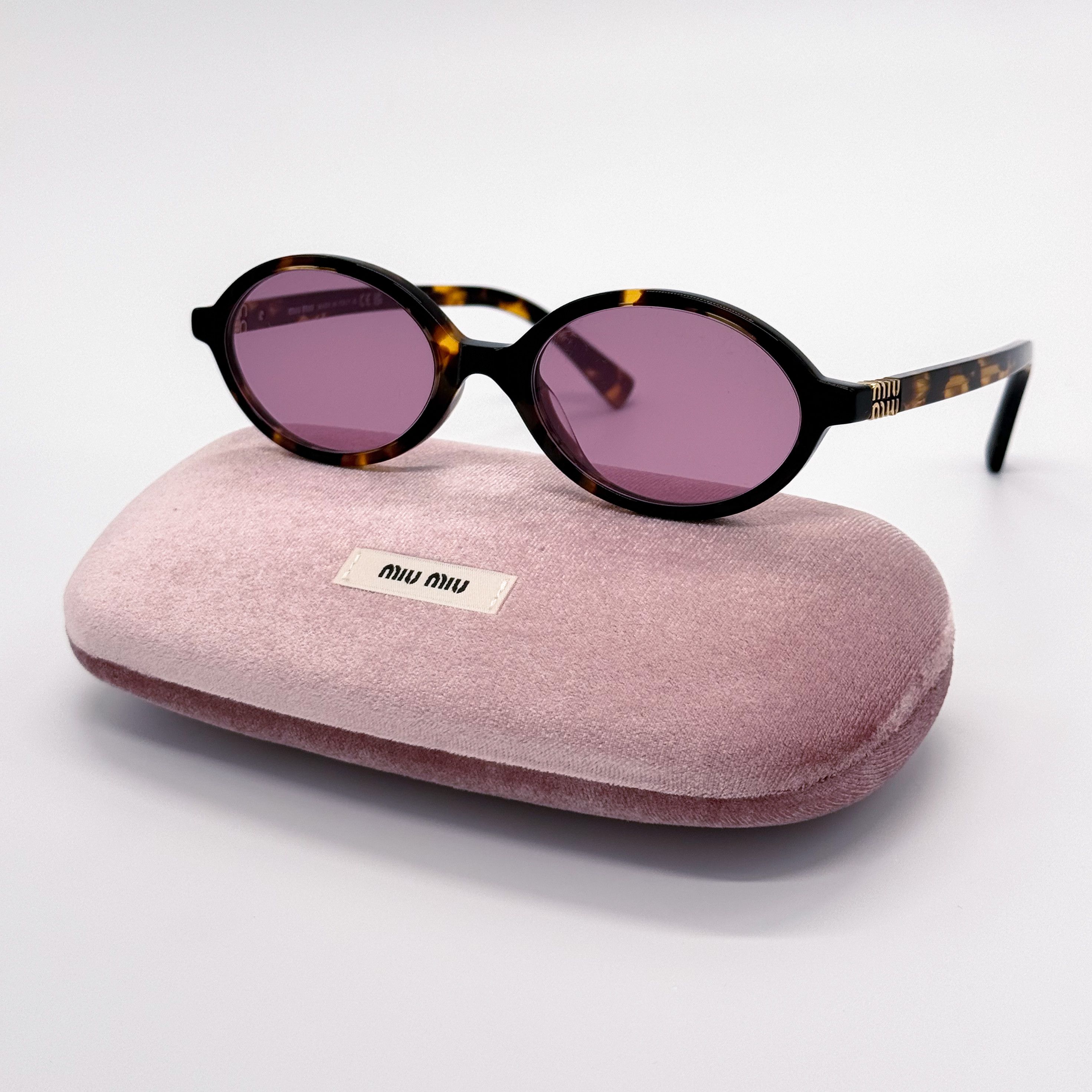 NEW MIU MIU SMU 04Z VAU50D OVAL SUNGLASSES MU04ZS VAU50D