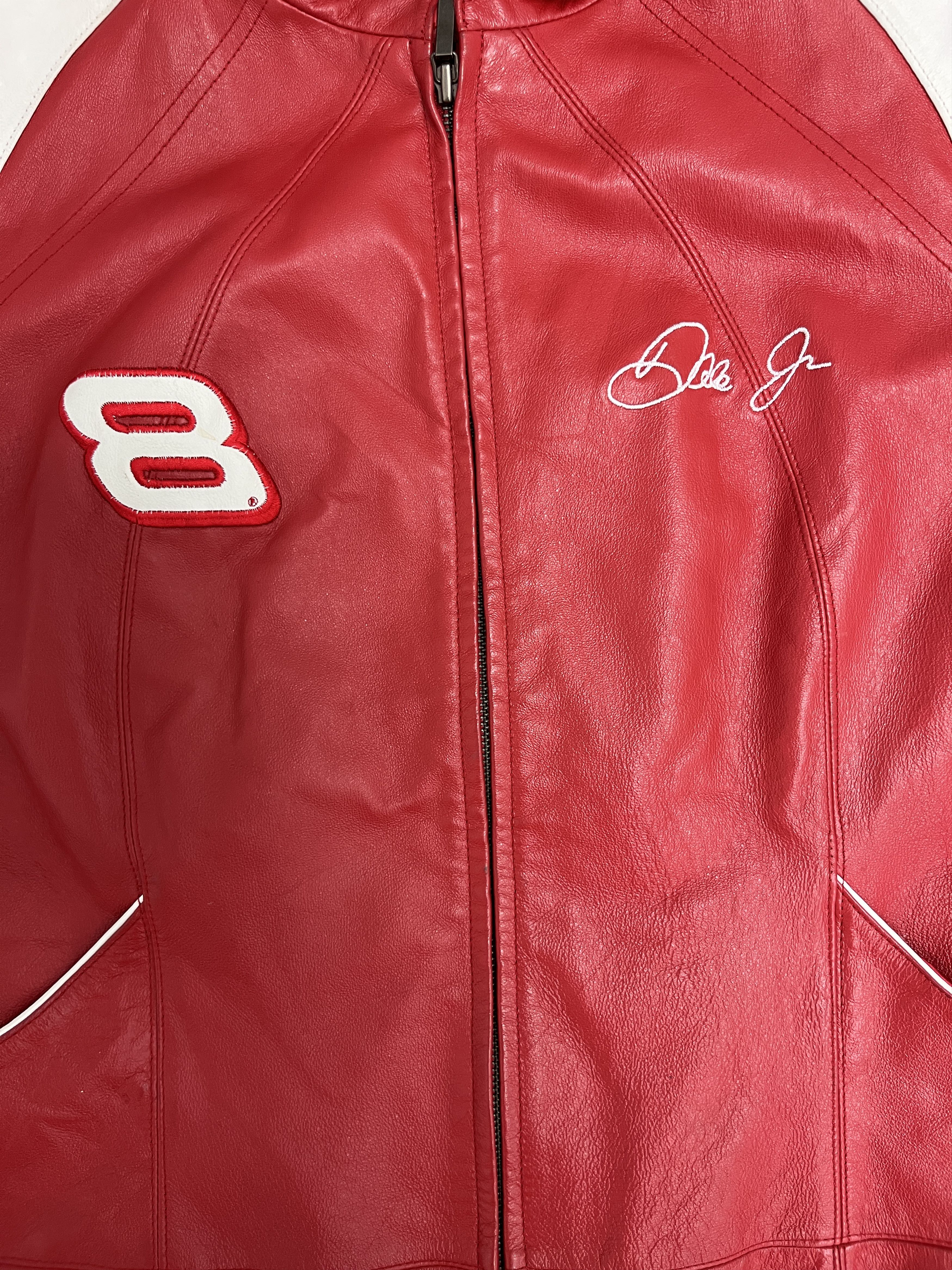 Vintage Dale Earnhardt Jr. NASCAR Vintage Leather Jacket Size L / US 10 / IT 46 - 2 Thumbnail