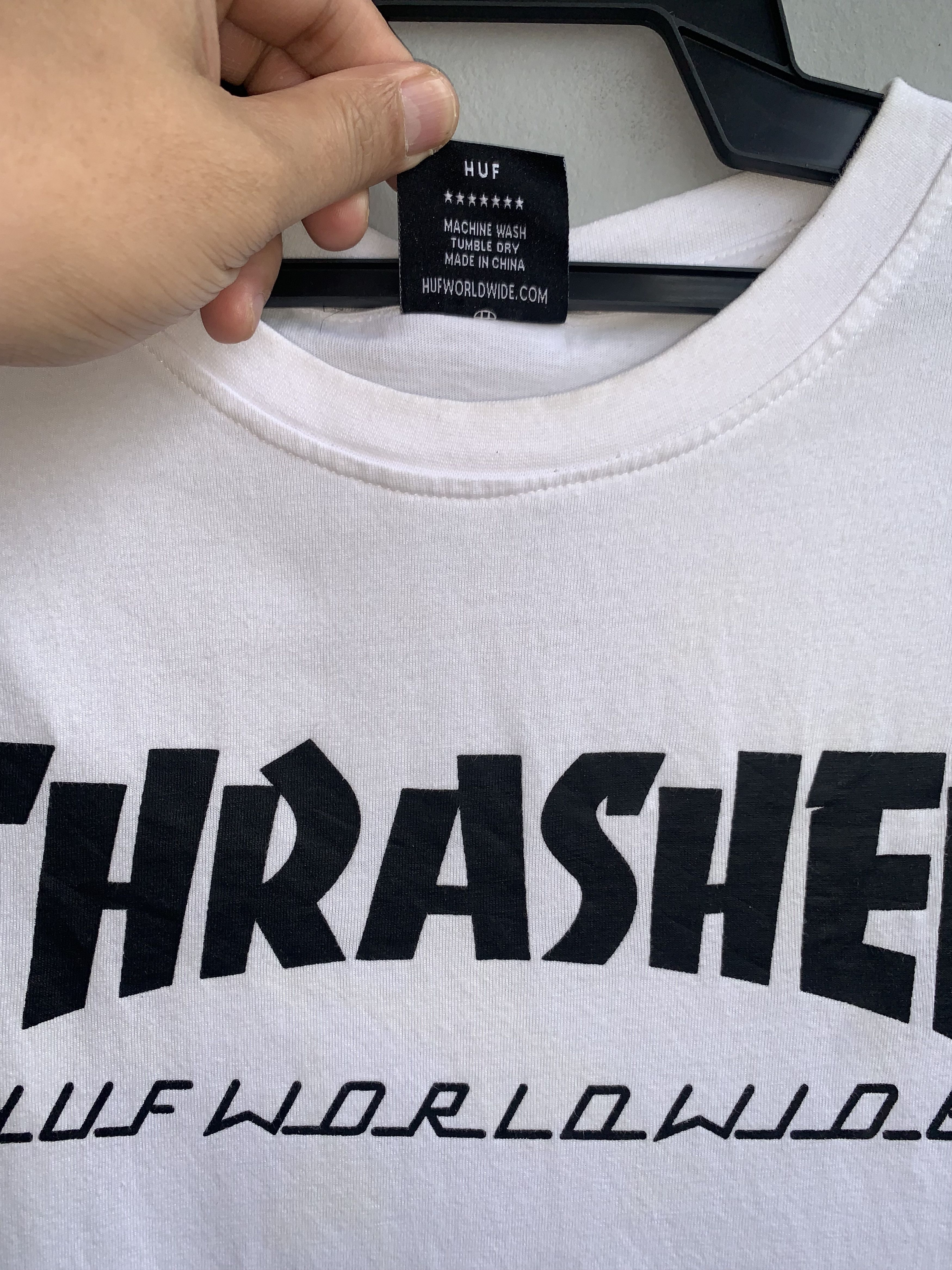 Huf × Thrasher Thrasher Huf Worldwide Spellout Shirt Size US L / EU 52-54 / 3 - 3 Thumbnail