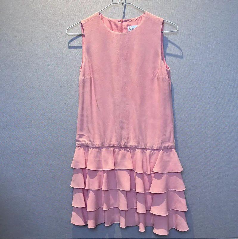 Valentino Valentino Pink Ruffled Midi Summer Dress 0089 Size S / US 4 / IT 40 - 1 Thumbnail