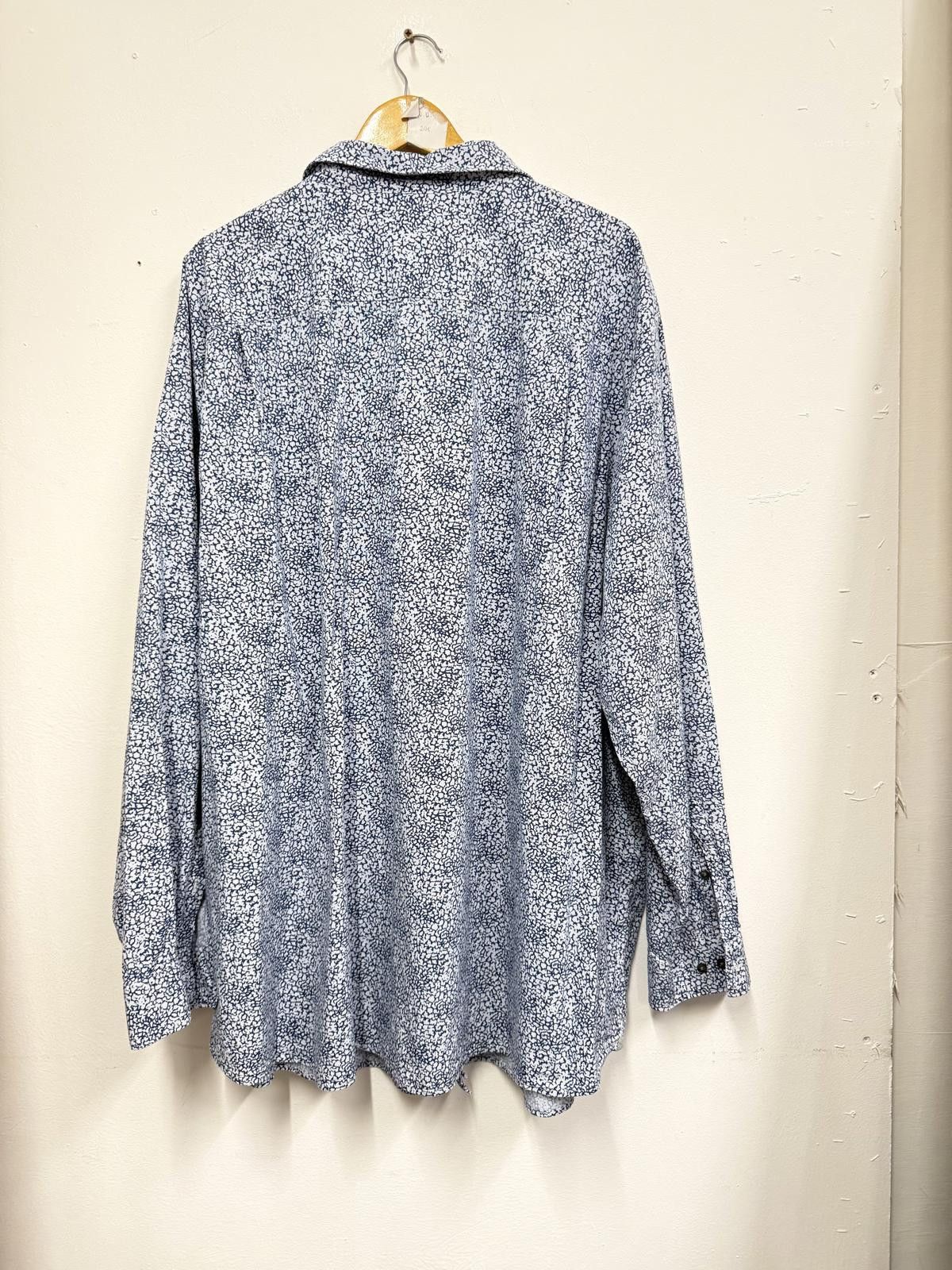 Michael Kors Michael Kors Blue and White Patterned Long Sleeve Shirt 4XLT Size US XXL / EU 58 / 5 - 4 Thumbnail