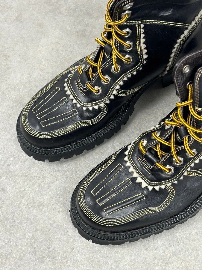Dsquared2 2000s Dsquared2 Black Leather Contrast Stitch Boots Size US 8 / EU 41 - 6 Thumbnail