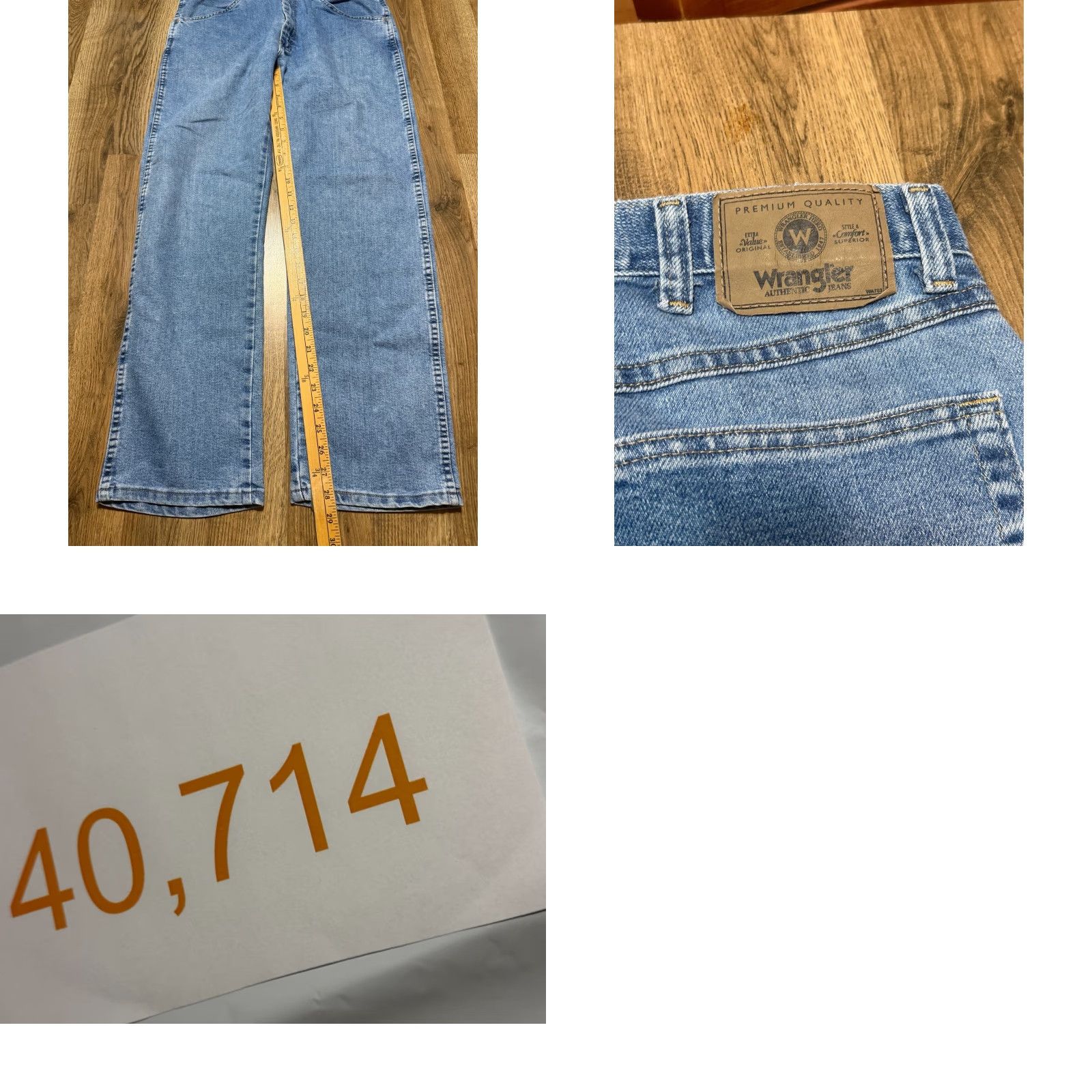 Wrangler Wrangler Jeans Men's Size 34x30 Blue Denim Straight Leg Regular Fit Size US 34 / EU 50 - 8 Thumbnail