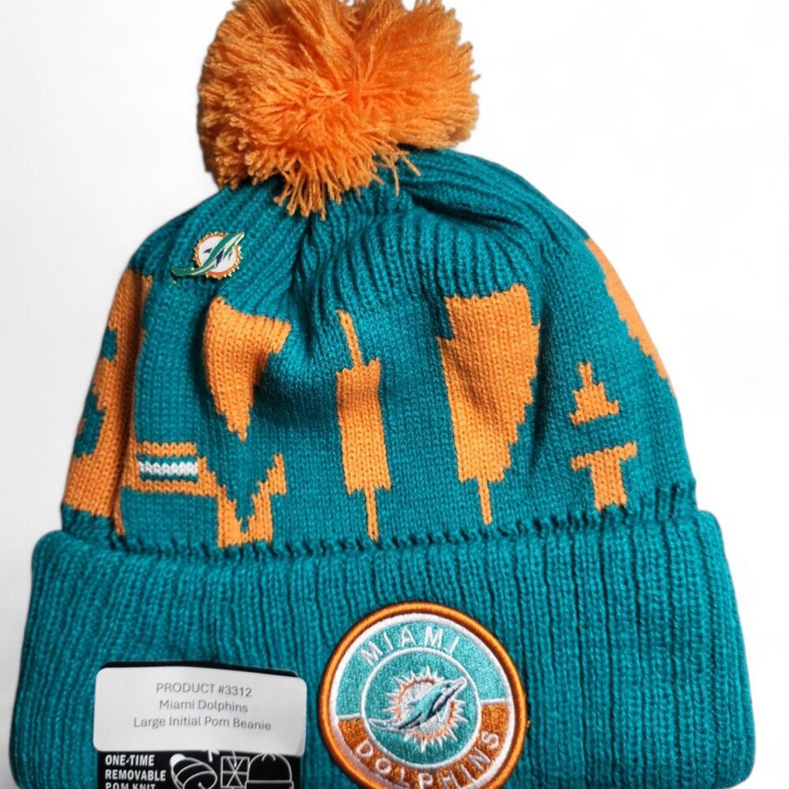 Other NWT Miami Dolphins Beanie Bundle with Push Pin and Lanyard Size ONE SIZE - 4 Thumbnail
