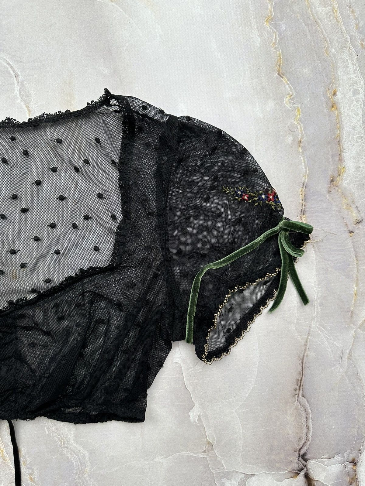 Japanese Brand Vintage Mesh Cropped Tank Top Size XS / US 0-2 / IT 36-38 - 3 Thumbnail