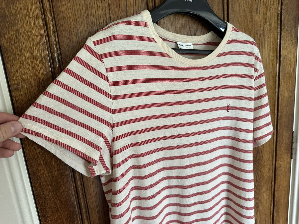 Saint Laurent Paris $620 Saint Laurent STRIPED CASSANDRE T-SHIRT IN JERSEY Size US L / EU 52-54 / 3 - 17 Thumbnail