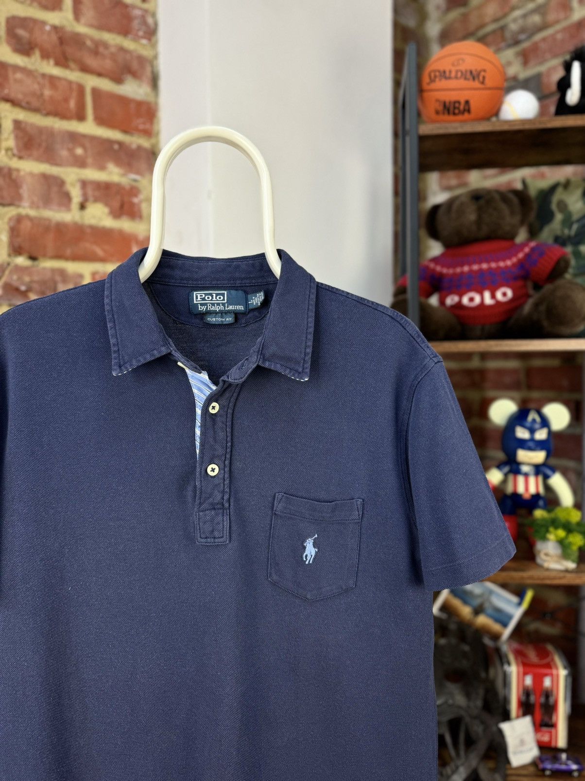 Polo Ralph Lauren × Vintage POLO by Ralph Lauren Vintage Pockets Polo Shirt Custom Fit Size US L / EU 52-54 / 3 - 3 Thumbnail