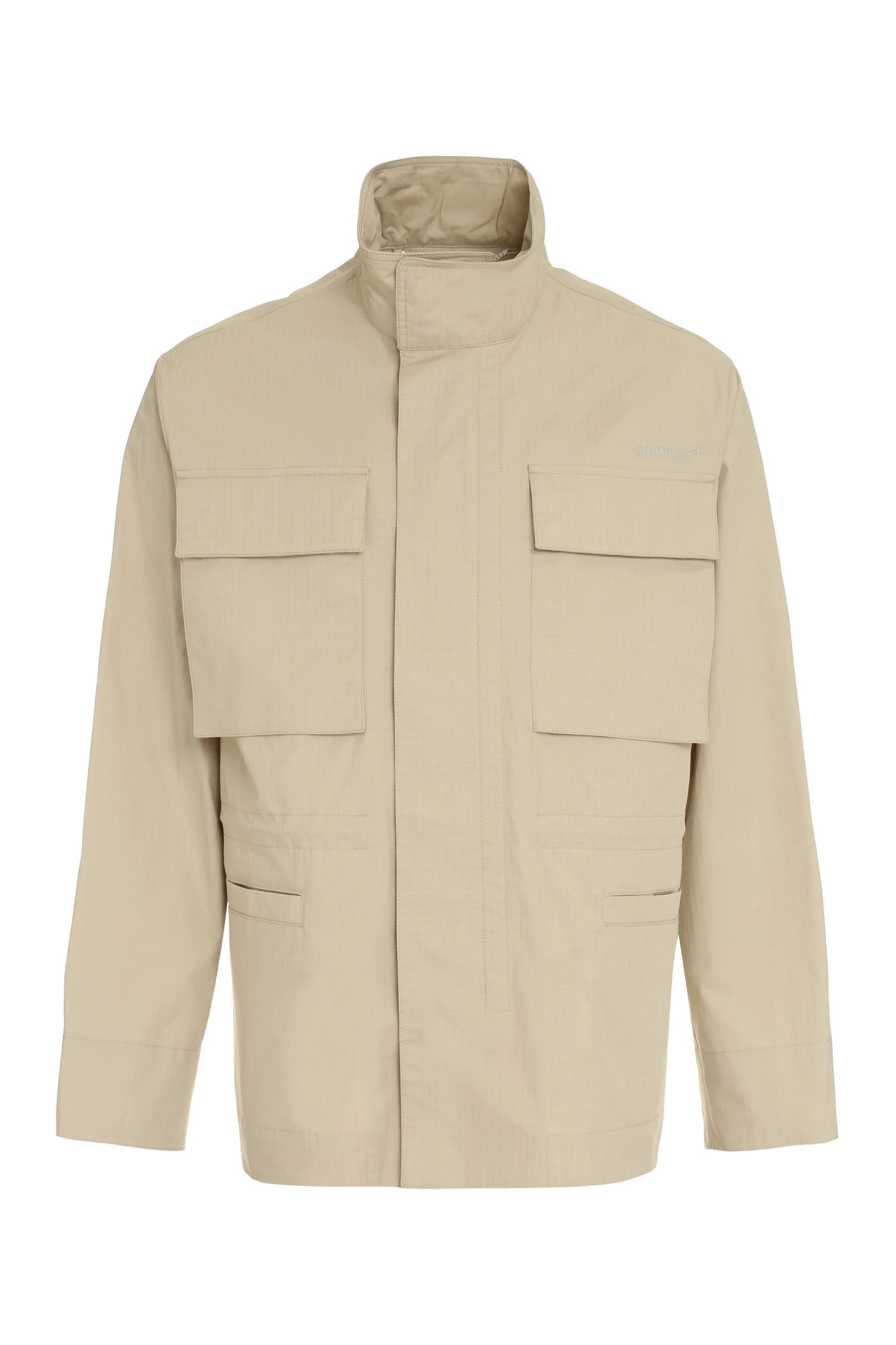 Off-White o1y0225 Turtleneck Jacket in Beige Size US M / EU 48-50 / 2 - 1 Thumbnail