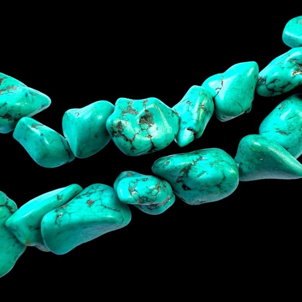 Vintage TURQUOISE Sterling Silver Double Strand 1/2”-3/4” Genuine Na Size ONE SIZE - 9 Thumbnail