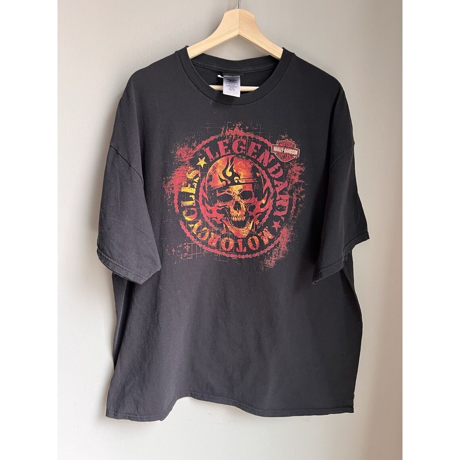 Harley Davidson VINTAGE STYLE HARLEY DAVIDSON MOTORCYCLES ILLINOIS SKULL TEE Size US XXL / EU 58 / 5 - 1 Thumbnail