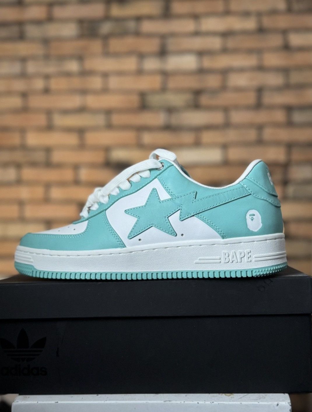 Bape NEW BAPESTA TEAL WHITE MINT GREEN AIR SNEAKERS M1 FORCE Size US 10 / EU 43 - 3 Thumbnail