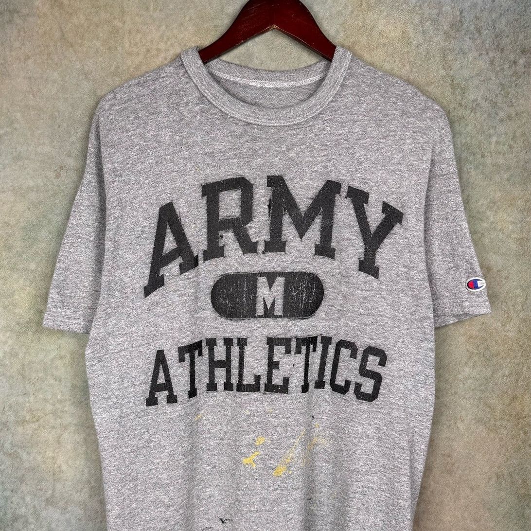 Champion × Vintage VTG 90s US Army Athletics T Shirt Mens Sz M Gray Military Size US M / EU 48-50 / 2 - 2 Thumbnail