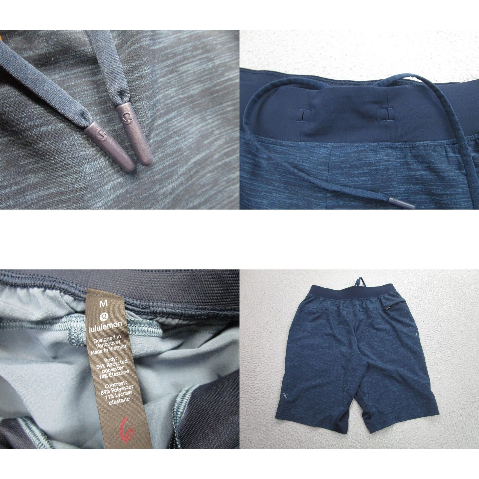 Lululemon Lululemon Shorts Mens Medium Blue Athletic Stretch Zip Pocket Drawstring Size US 31 - 8 Thumbnail