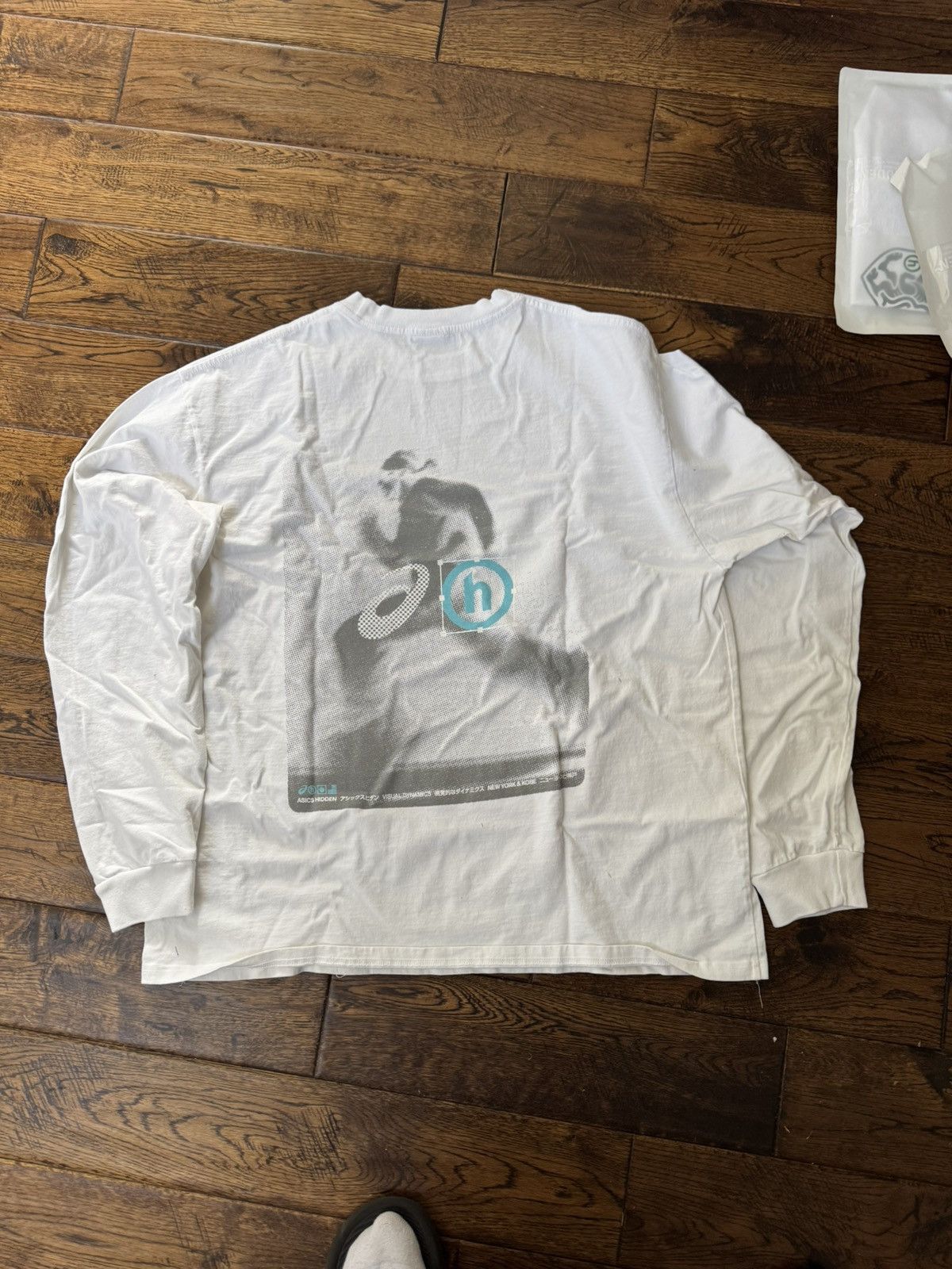 Hidden NY Asics Running Man Long Sleeve Tee White