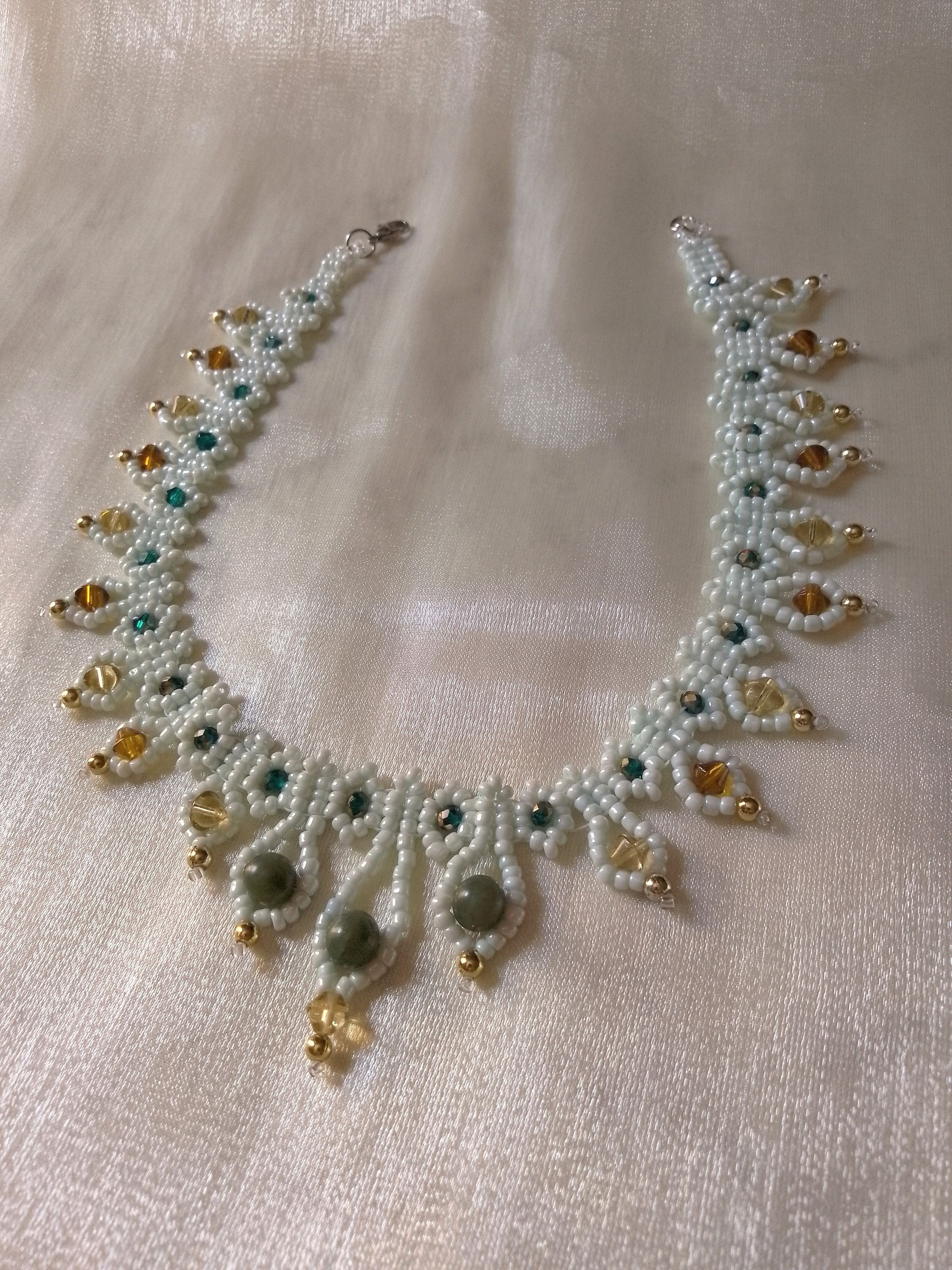 Handmade Glamour necklace choker naturale Green jade gemstones Size ONE SIZE - 4 Thumbnail