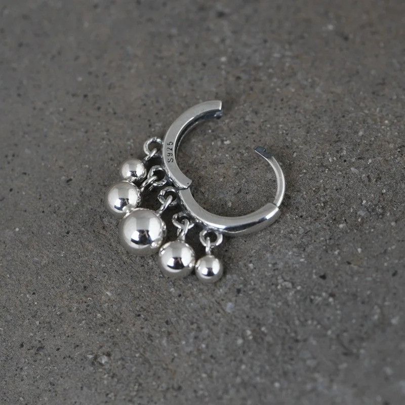 Jewelry Tassel Hoop Earrings 925 Sterling Silver Jewelry Gift Size ONE SIZE - 5 Thumbnail