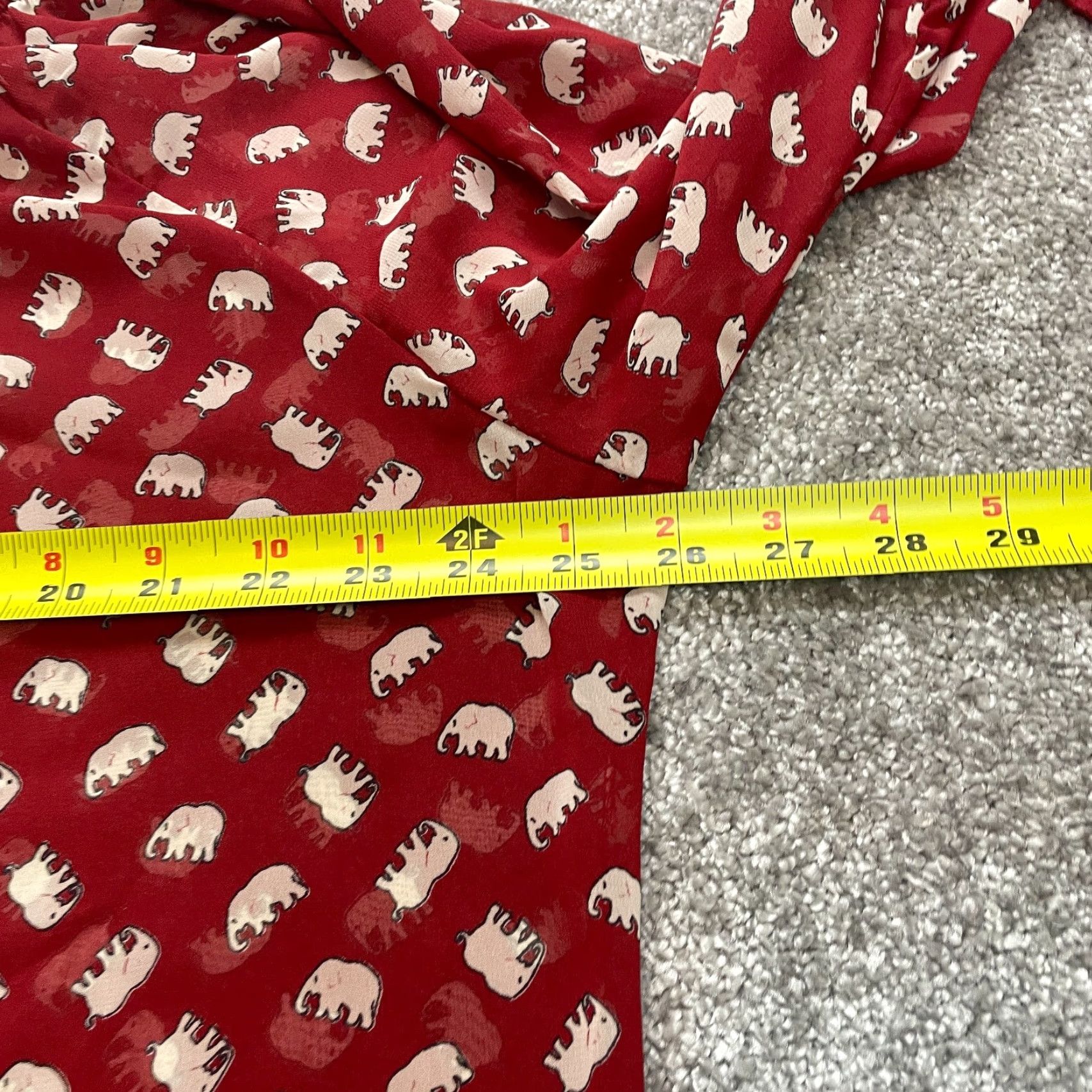 Vintage Unbranded Blouse Shirt Womens 3XL Red Long Sleeve Elephant Print Ladies Top Size XXL / US 16-18 / IT 52-54 - 7 Thumbnail