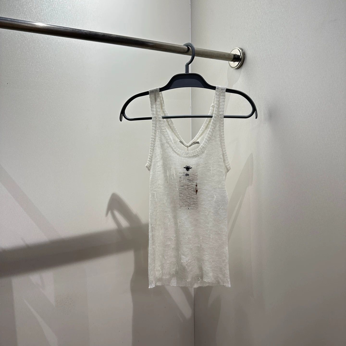 Christian Dior Monsieur Dior may677 CD Bee Embro Distressed Cotton Vest 36 Size XS / US 0-2 / IT 36-38 - 1 Thumbnail
