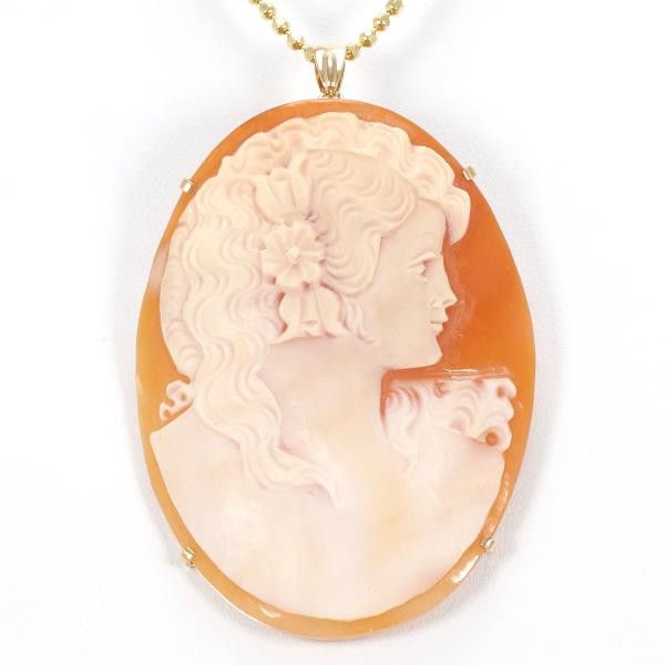 Other Other K18 Yellow Gold Necklace Brooch Shell Cameo 50cm Metal Necklace in Great Condition Size ONE SIZE - 1 Thumbnail