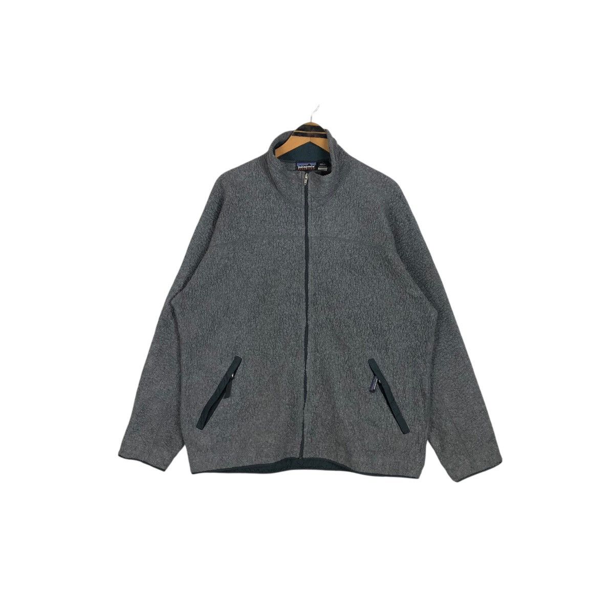 Patagonia × Vintage Vintage Patagonia Mock Neck Zip Up Fleece Sweater Size US XL / EU 56 / 4 - 2 Thumbnail