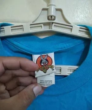 Vintage ​VINTAGE 90s Looney Tunes Tweety Bird Blue T-Shirt Size US L / EU 52-54 / 3 - 4 Thumbnail