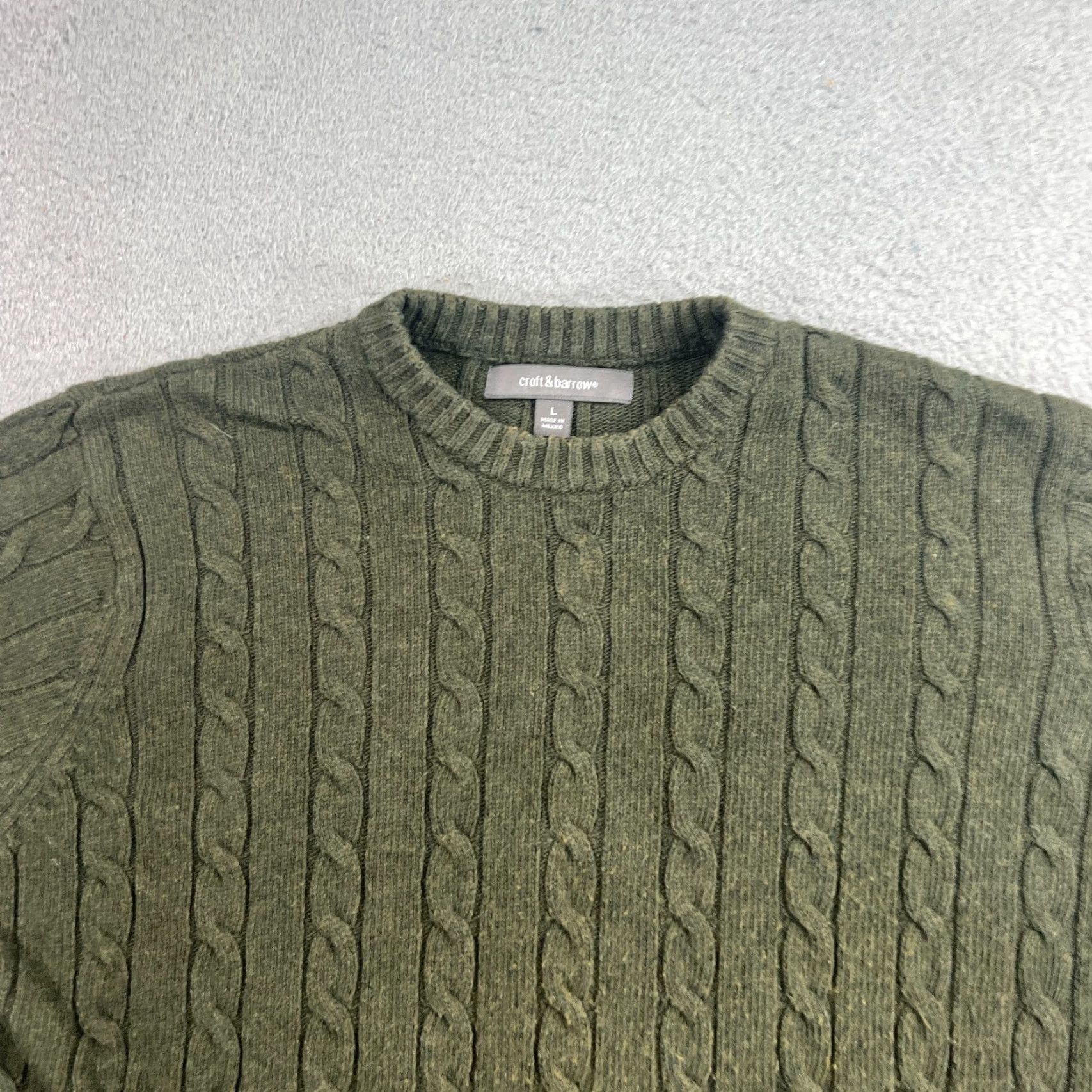 Croft & Barrow VINTAGE Croft & Barrow Mens Sweater Pullover Knit Crew Neck Olive Green L 90s Casual Winter Fall Seasonal Size US L / EU 52-54 / 3 - 2 Thumbnail