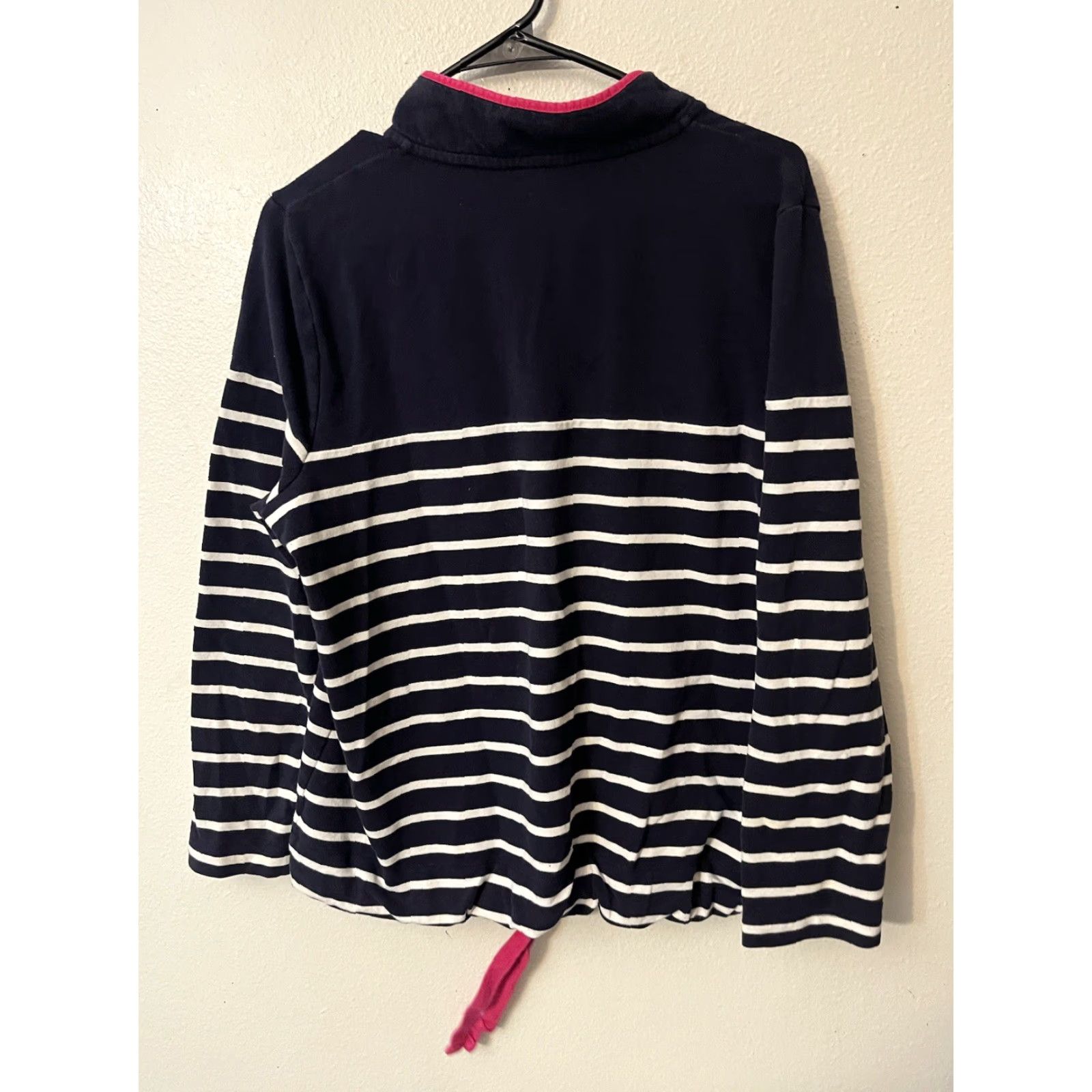 Talbots VINTAGE Talbots Women's Pullover Sweatshirt Long Sleeve Blue White Striped Bow Relaxed Fit Petites Activewear Size PL Size L / US 10 / IT 46 - 3 Thumbnail