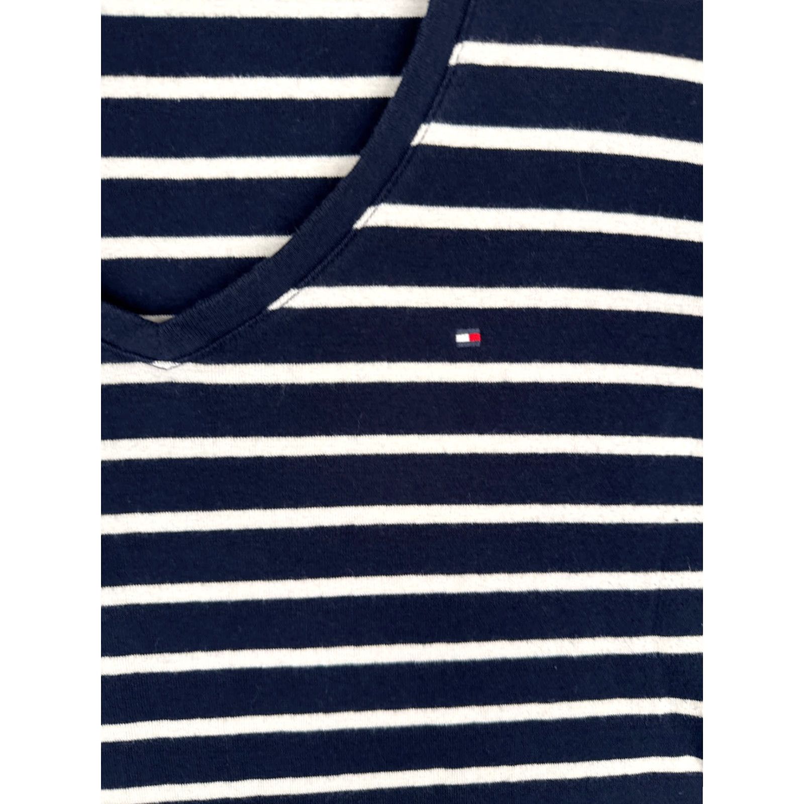 Tommy Hilfiger Tommy Hilfiger Shirt Women XL Blue Stripe 3/4 Sleeve Cotton V-Neck Vintage? No Size XL / US 12-14 / IT 48-50 - 6 Thumbnail