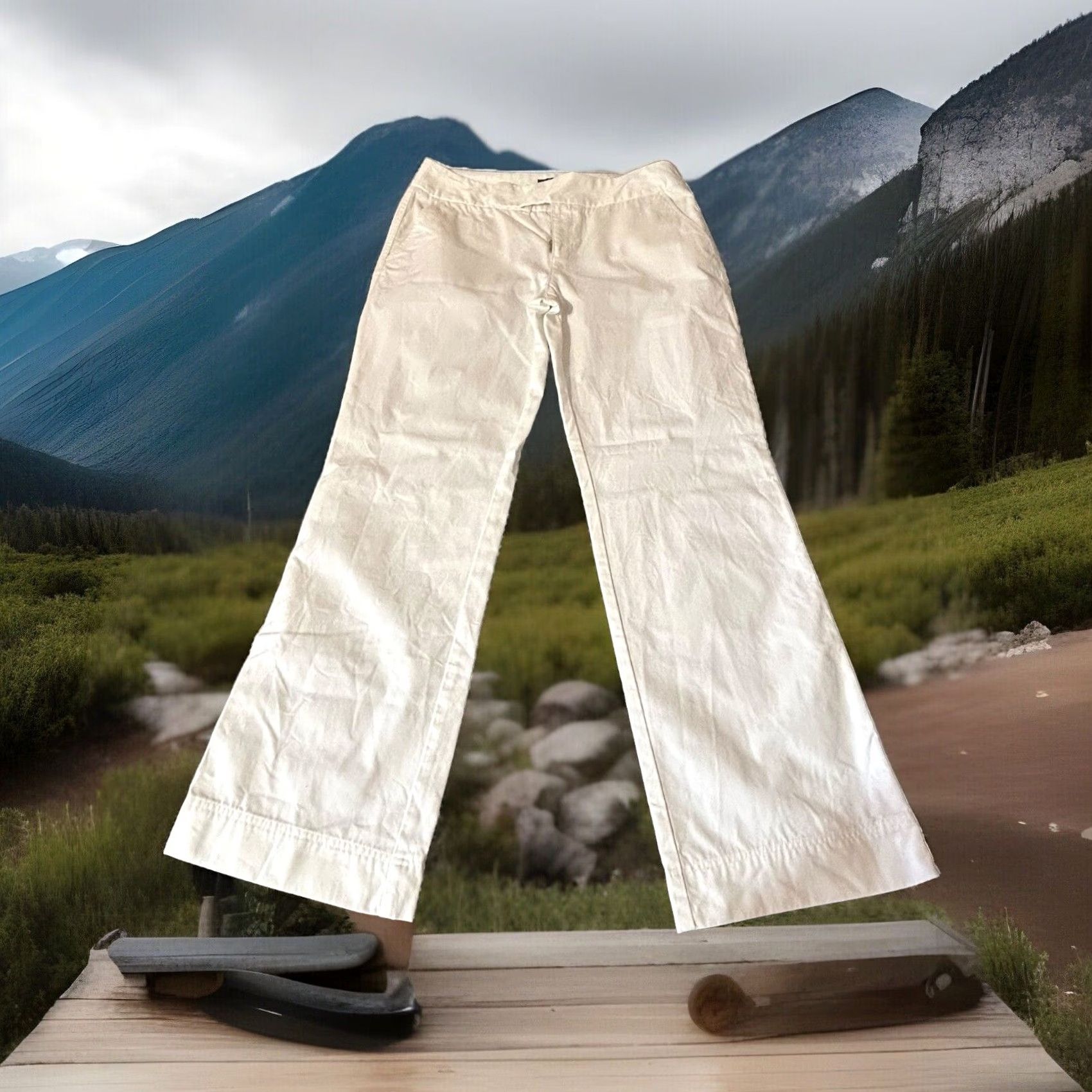 Eddie Bauer Eddie Bauer Vashon Fit Wide Legs Pants Women 10 White 32x30 WPL#9647 Size 32" / US 10 / IT 46 - 3 Thumbnail