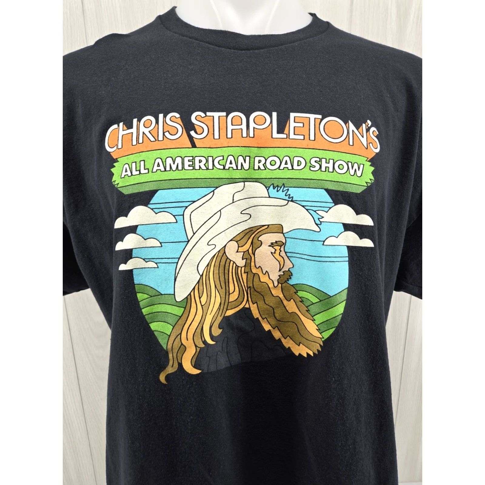 Delta VINTAGE Chris Stapleton Shirt Mens 2XL Black 2022 All American Road Show Tour Graphic Shirts Size US XXL / EU 58 / 5 - 3 Thumbnail