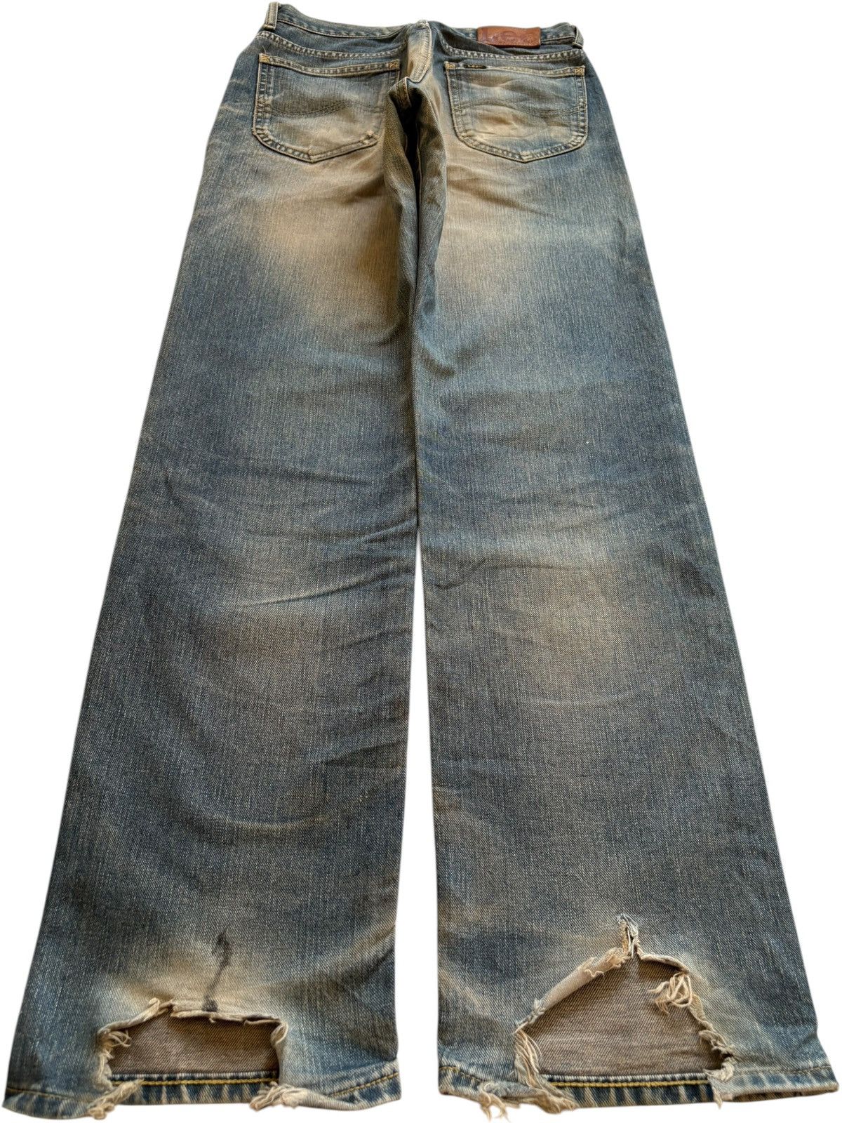 Japanese Brand × Lee Vintage Lee Rusty Mud Wash Distressed Loose Baggy Jeans Size US 29 - 2 Thumbnail