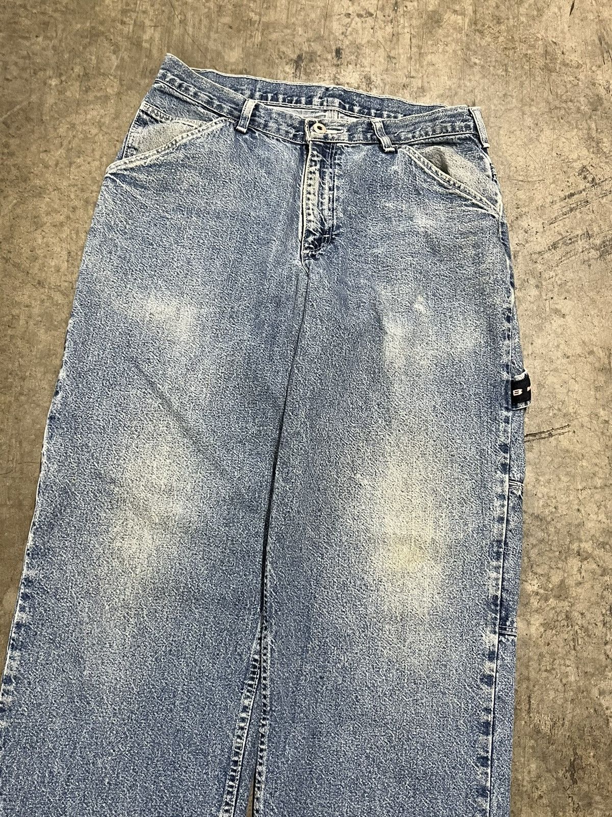 Vintage Y2k baggy fit denim cargo carpenter pants hype skater rare Size US 32 / EU 48 - 9 Thumbnail
