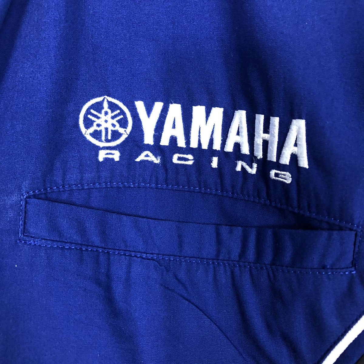 Japanese Brand 📌Vintage Shirt Button Worker Jacket Yamaha Big Logo Size US L / EU 52-54 / 3 - 18 Thumbnail