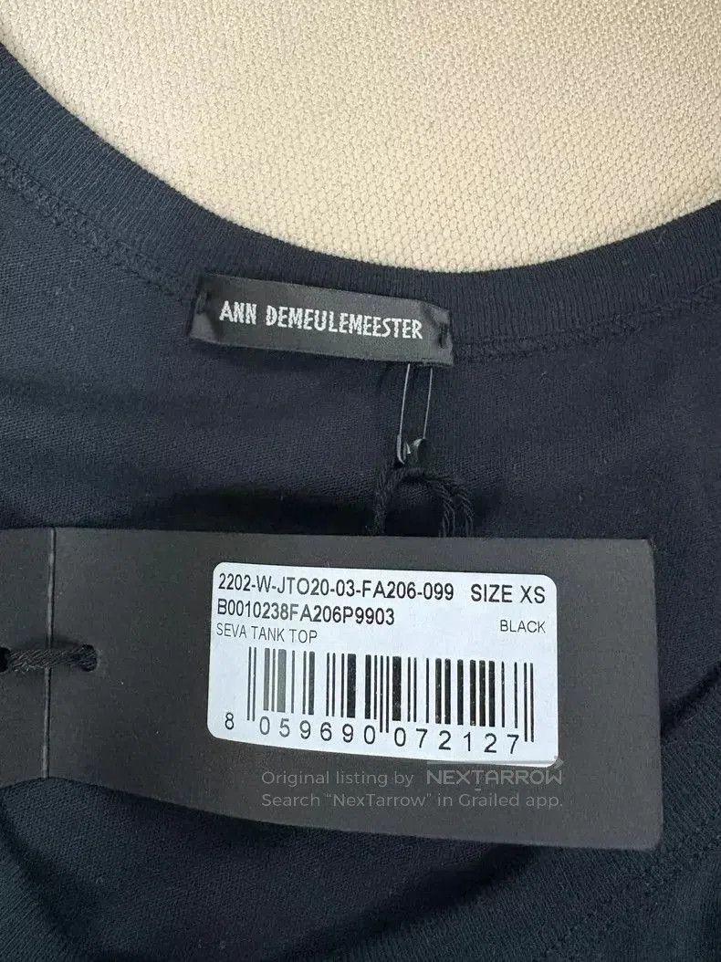 Ann Demeulemeester Ann Demeulemeester Unisex Black Tank Top. Size US XS / EU 42 / 0 - 4 Thumbnail