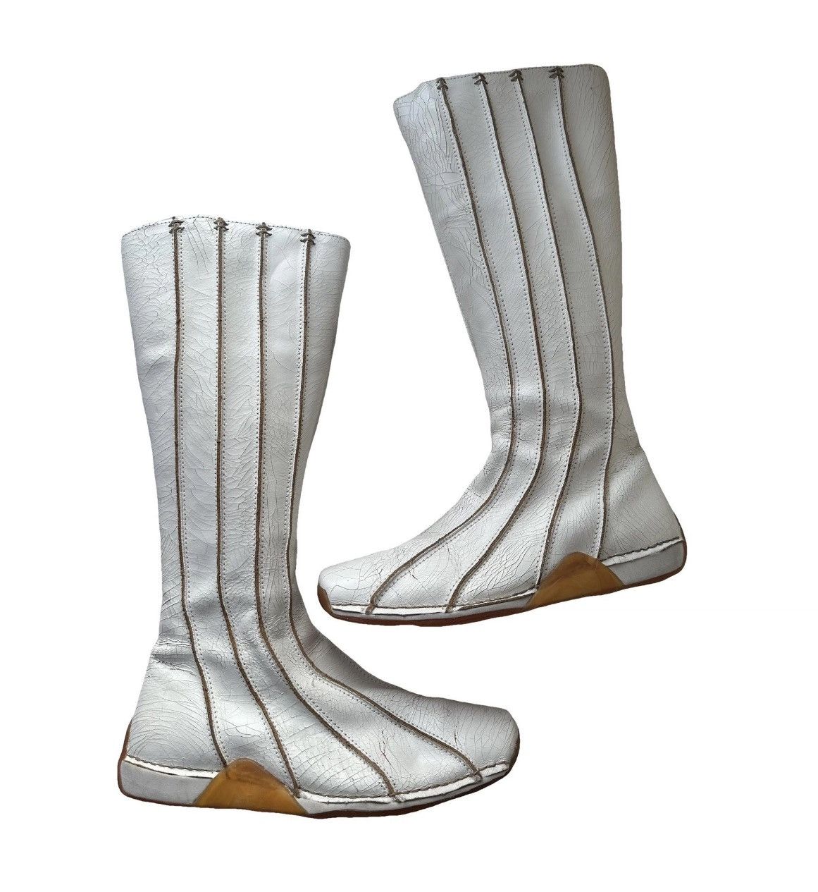 Diesel Diesel Soleil 00s cracked leather white vintage boots Size US 9 / IT 39 - 1 Thumbnail