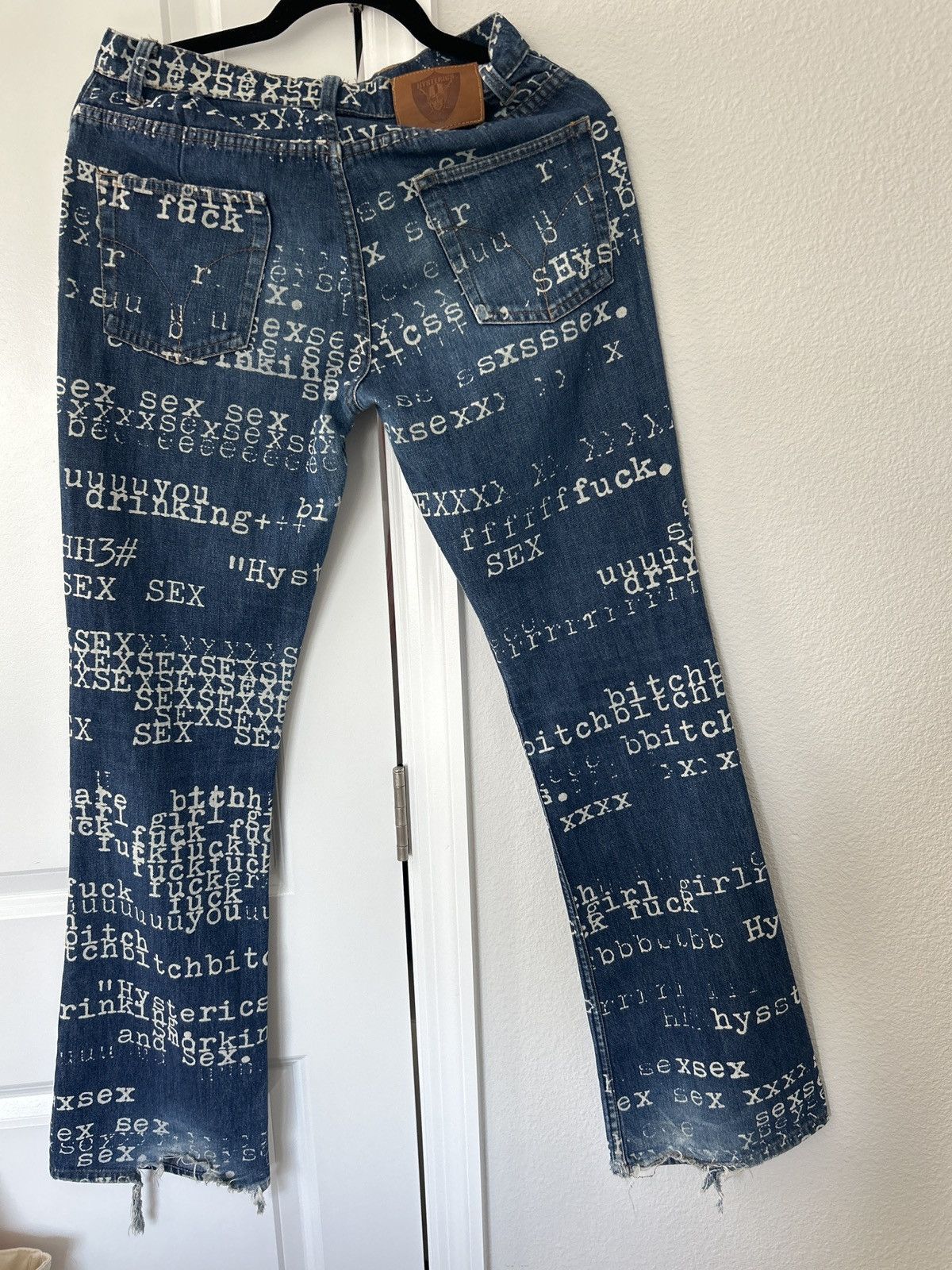 image of Hysteric Glamour Fuck Sex Bitch Jeans in Blue Jean, Men's (Size 28)