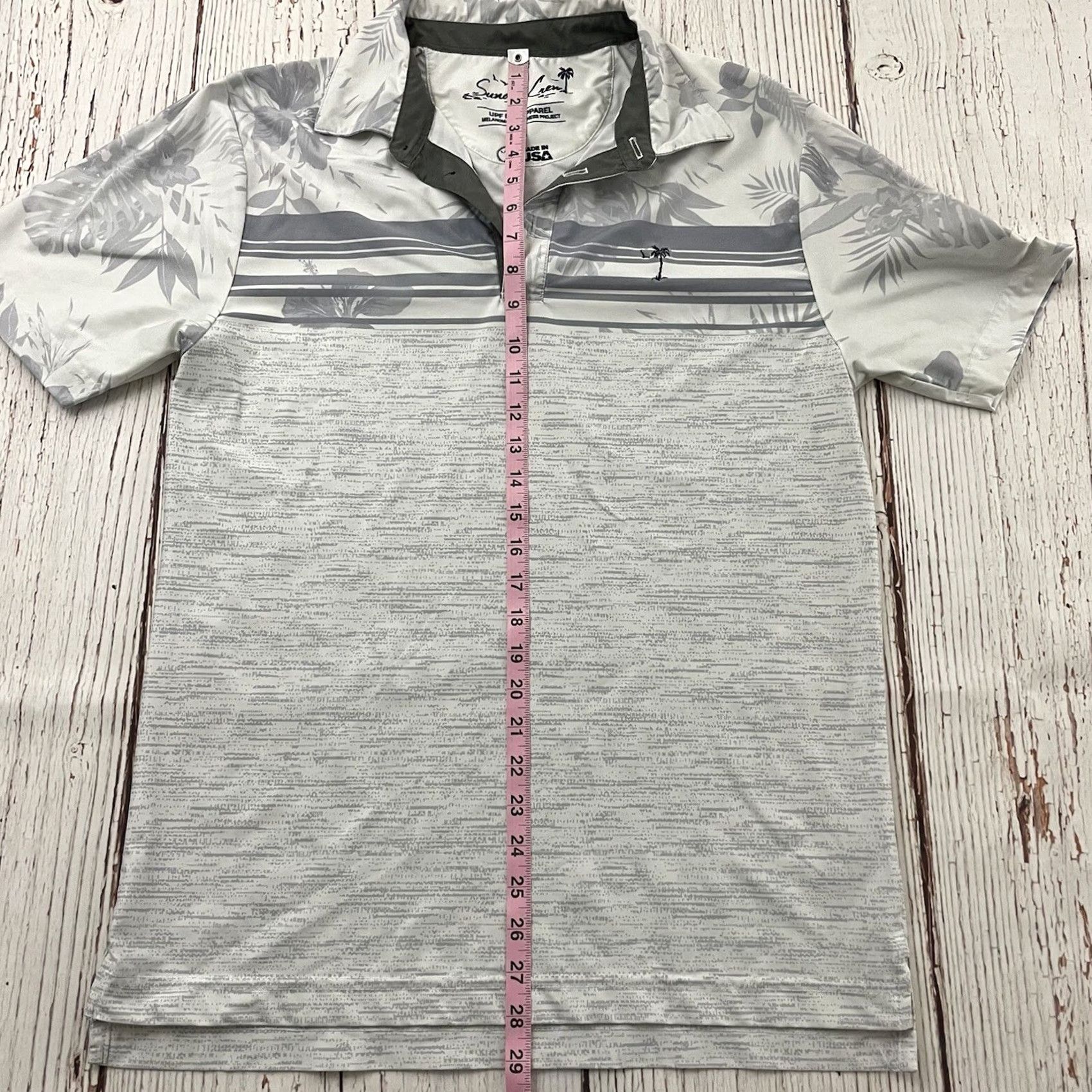 Vintage Sunday Crew Striped Short Sleeve Golf Polo Shirt Men's S Gray UPF 50+ Shirt Size US S / EU 44-46 / 1 - 6 Thumbnail