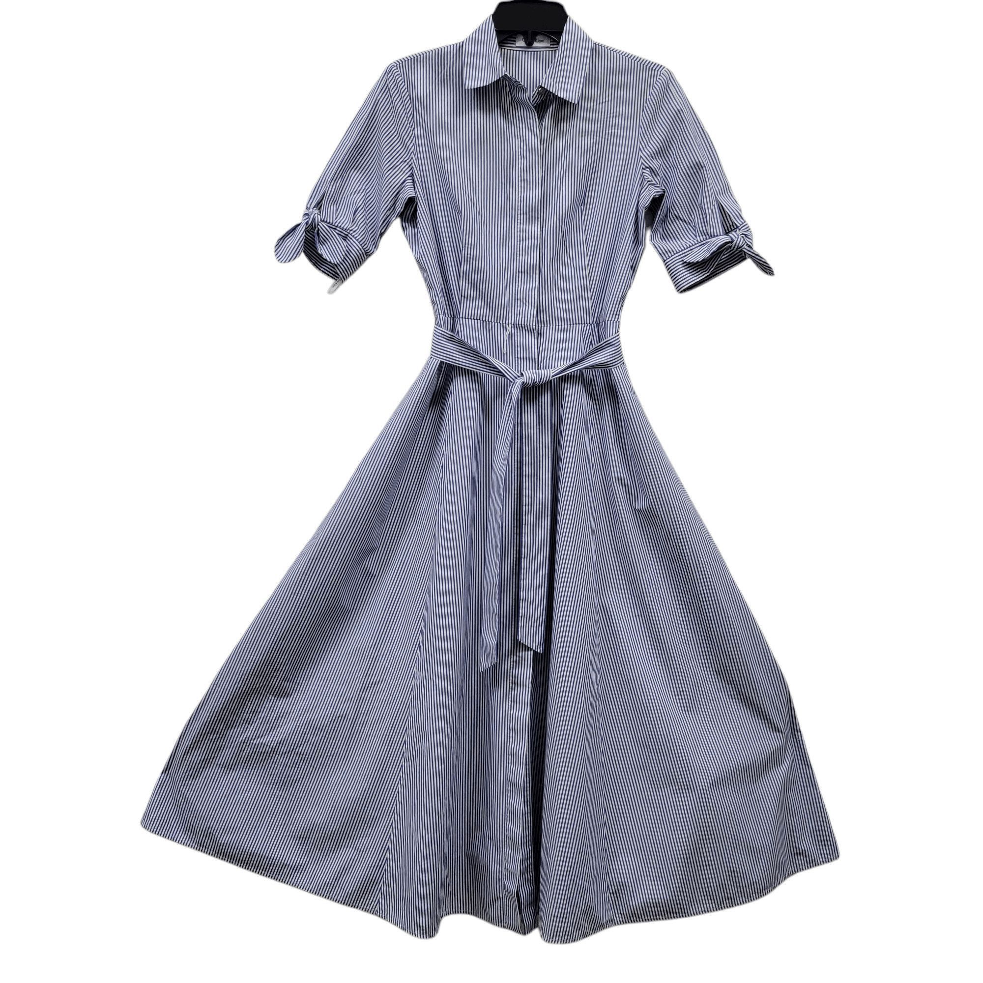 Calvin Klein Calvin Klein Women Blue White Stripe Maxi Flare Dress Size 8 Size M / US 6-8 / IT 42-44 - 1 Thumbnail
