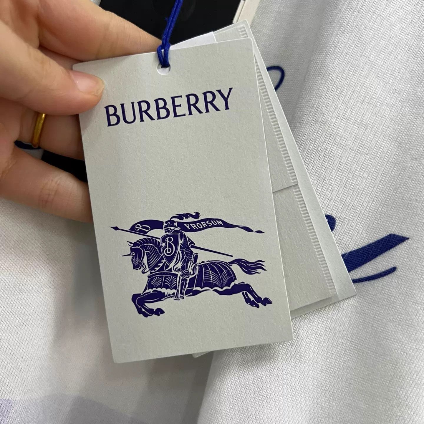 Burberry Burberry White Blue Swan Print Short Sleeve Tee Multi Sizes Size US XXS / EU 40 - 4 Thumbnail