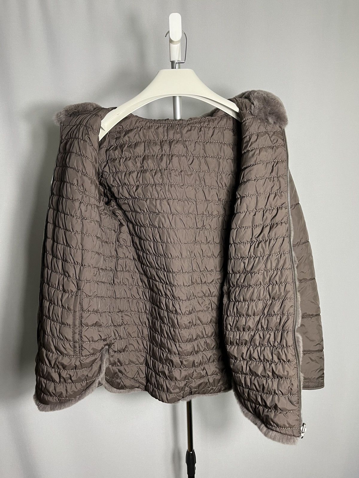 Vera Pelle Gian Mori Leather Shearling Fur Bayan Reversible Jacket Coat Size L / US 10 / IT 46 - 7 Thumbnail