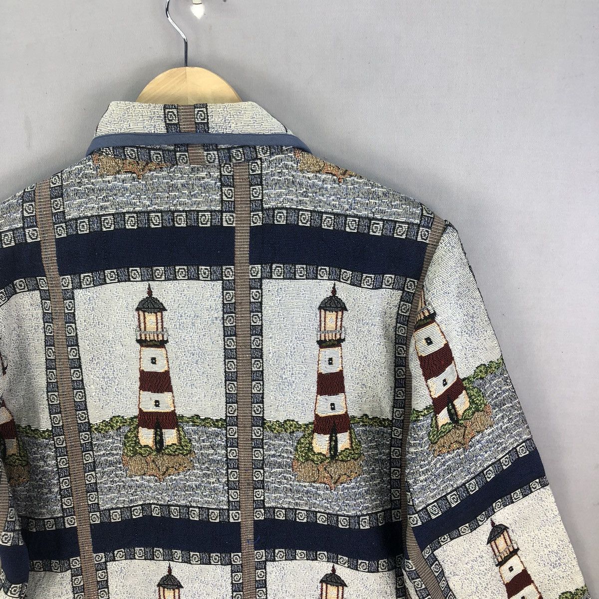 Blair Vintage 2000s Blair Light House Motif Button Up Twill Jacket Size M / US 6-8 / IT 42-44 - 11 Thumbnail