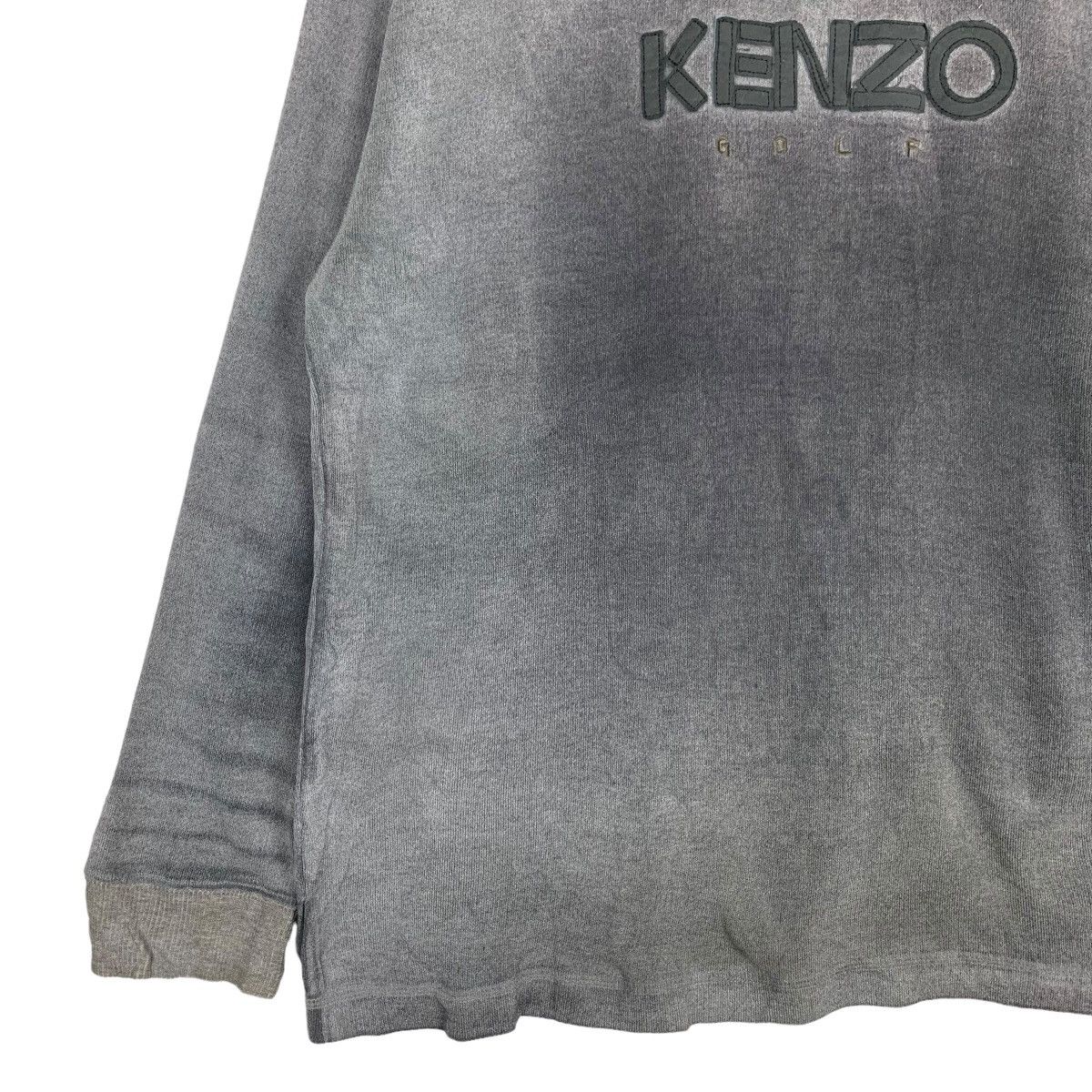 Kenzo Trashed KENZO Embroidery Big Logo Half Zip Sweater #0410-C19 Size US M / EU 48-50 / 2 - 3 Thumbnail