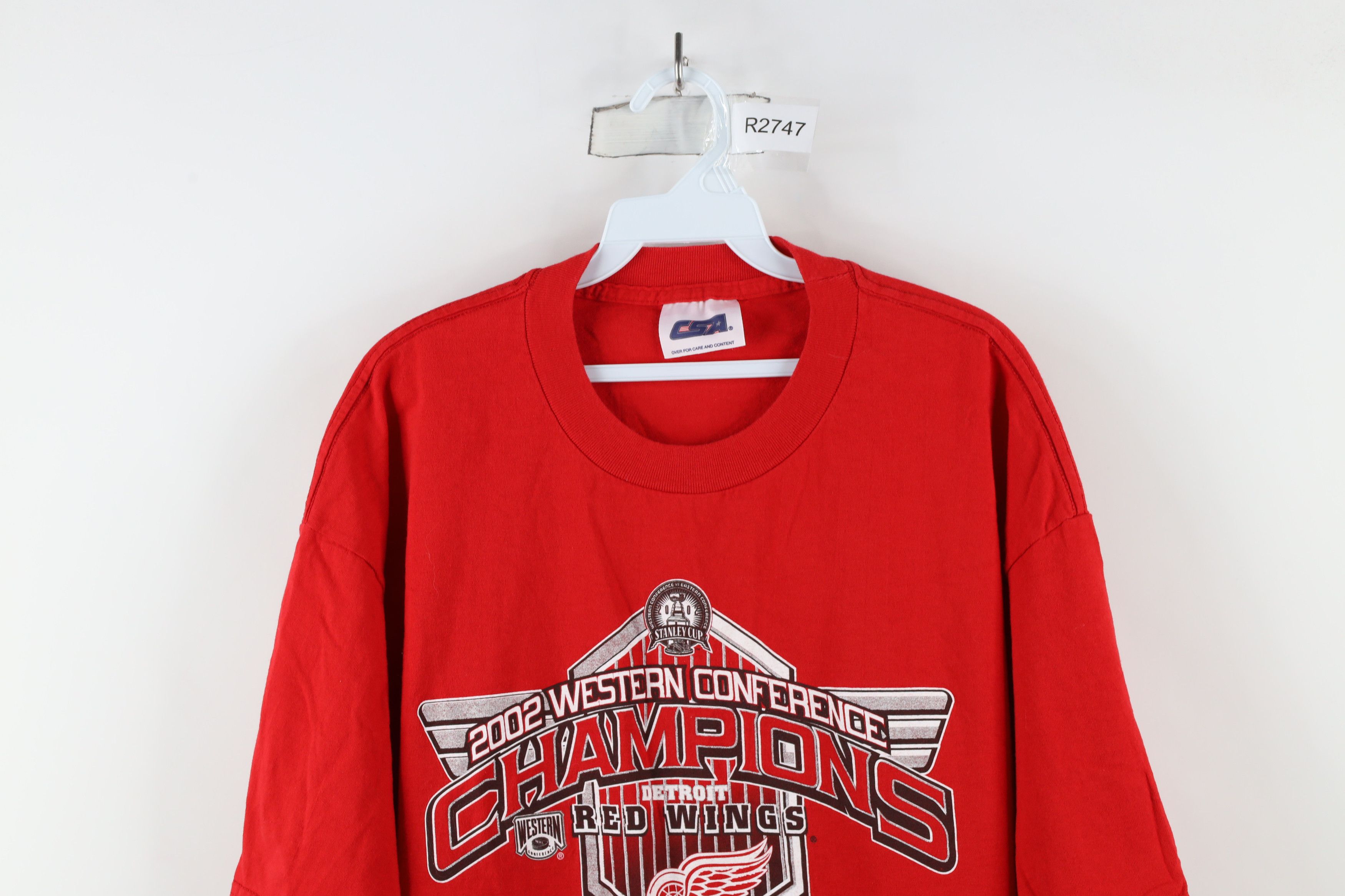 Vintage Vintage Conference Champs Detroit Red Wings Hockey T-Shirt Size US XL / EU 56 / 4 - 2 Thumbnail