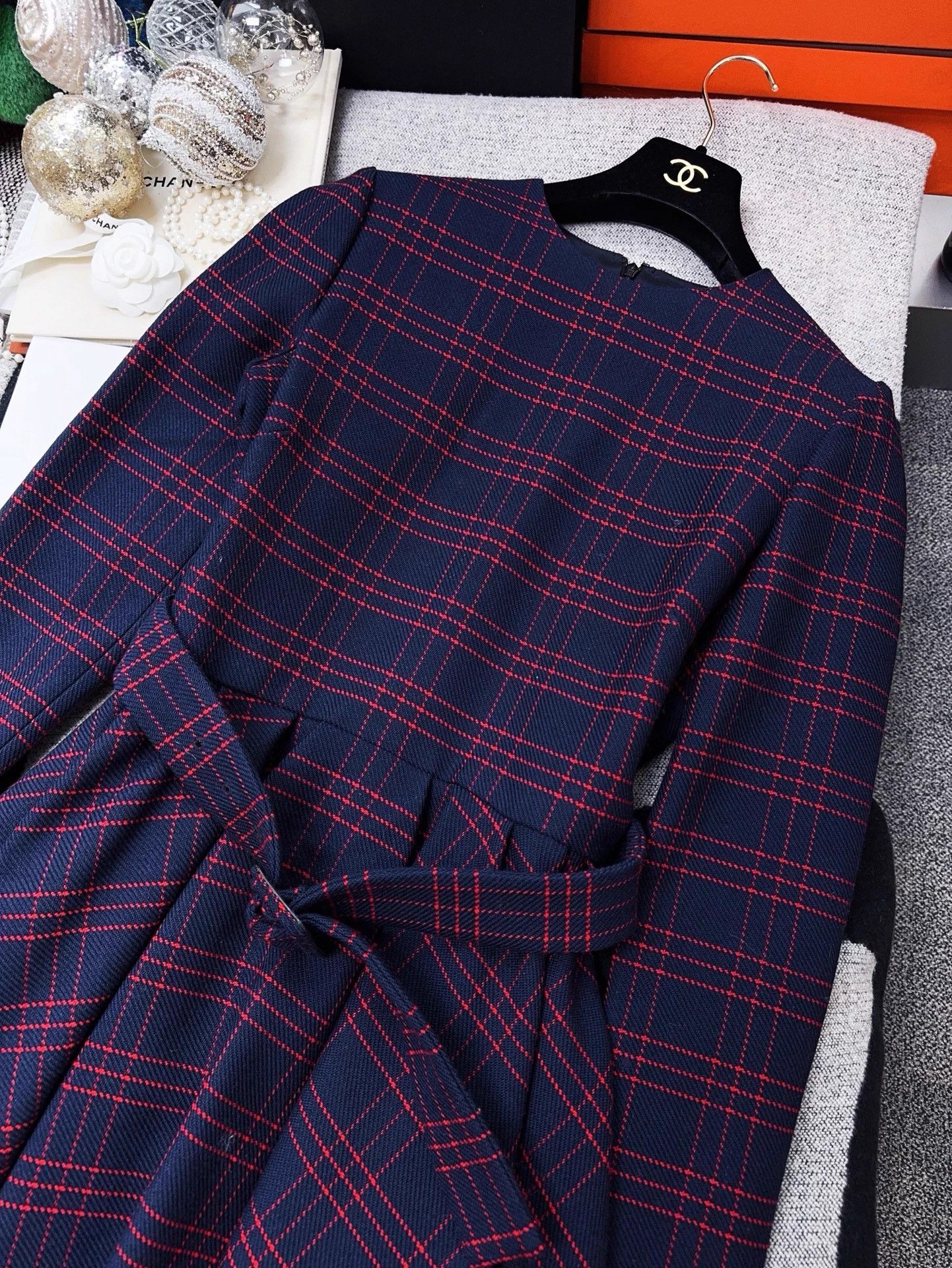 Dior Dior Navy Red Stripe Belted LS Dress 40 NWT Size M / US 6-8 / IT 42-44 - 9 Thumbnail