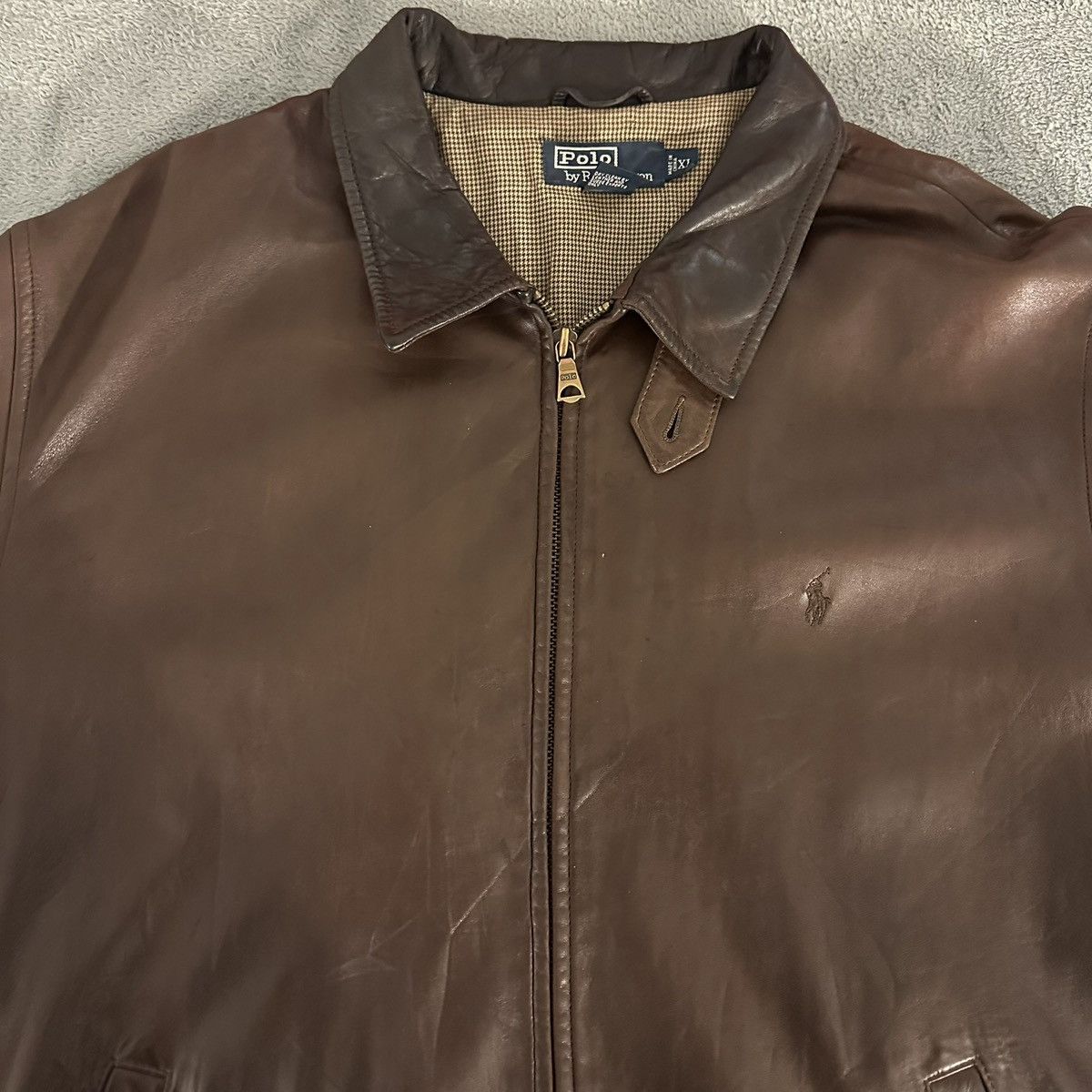 Polo Ralph Lauren Vintage Ralph Lauren Chocolate Brown Collared Leather Jacket Size US XL / EU 56 / 4 - 4 Thumbnail