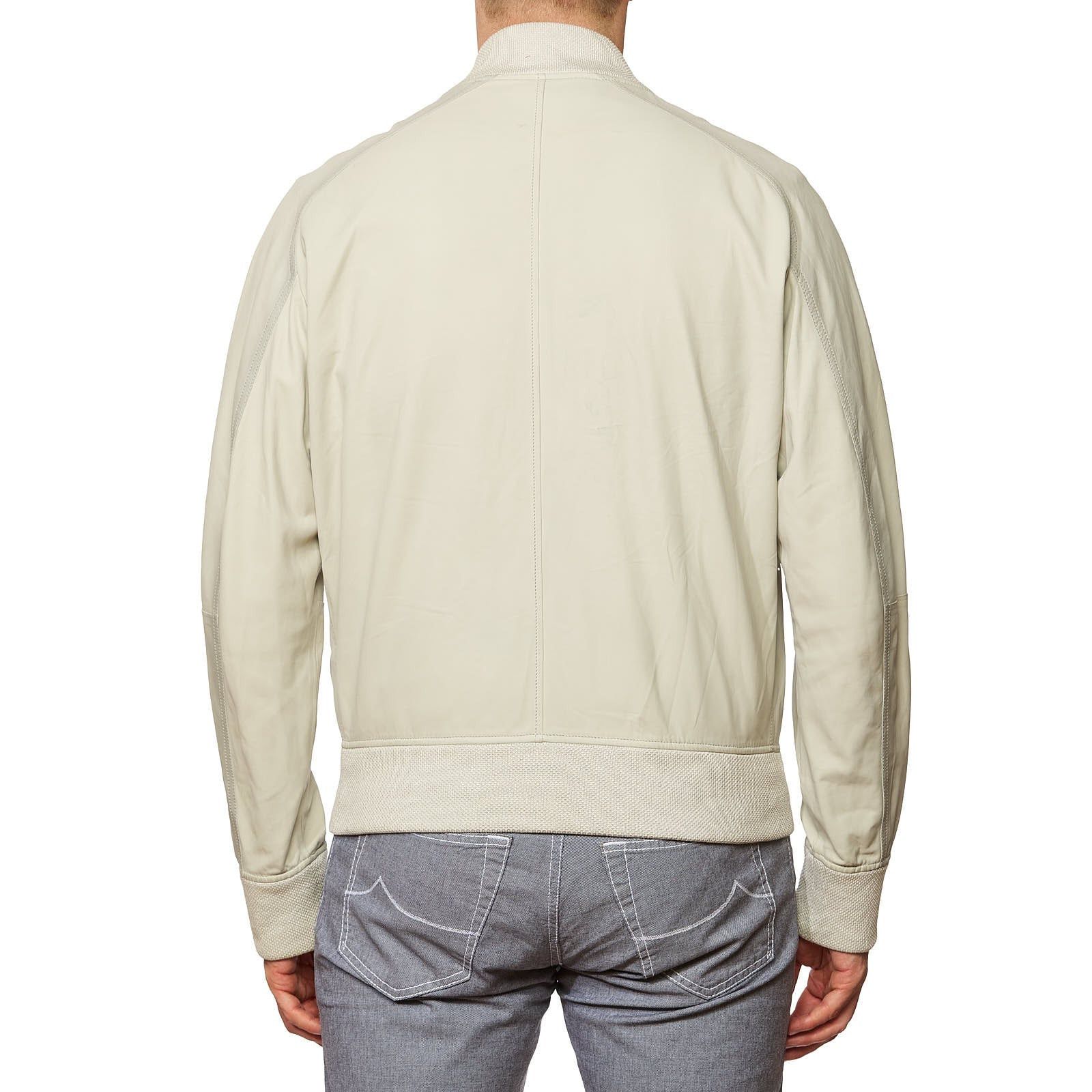 Berluti BERLUTI Paris Cream Calfskin Leather Unlined Bomber Jacket Size US M / EU 48-50 / 2 - 2 Thumbnail