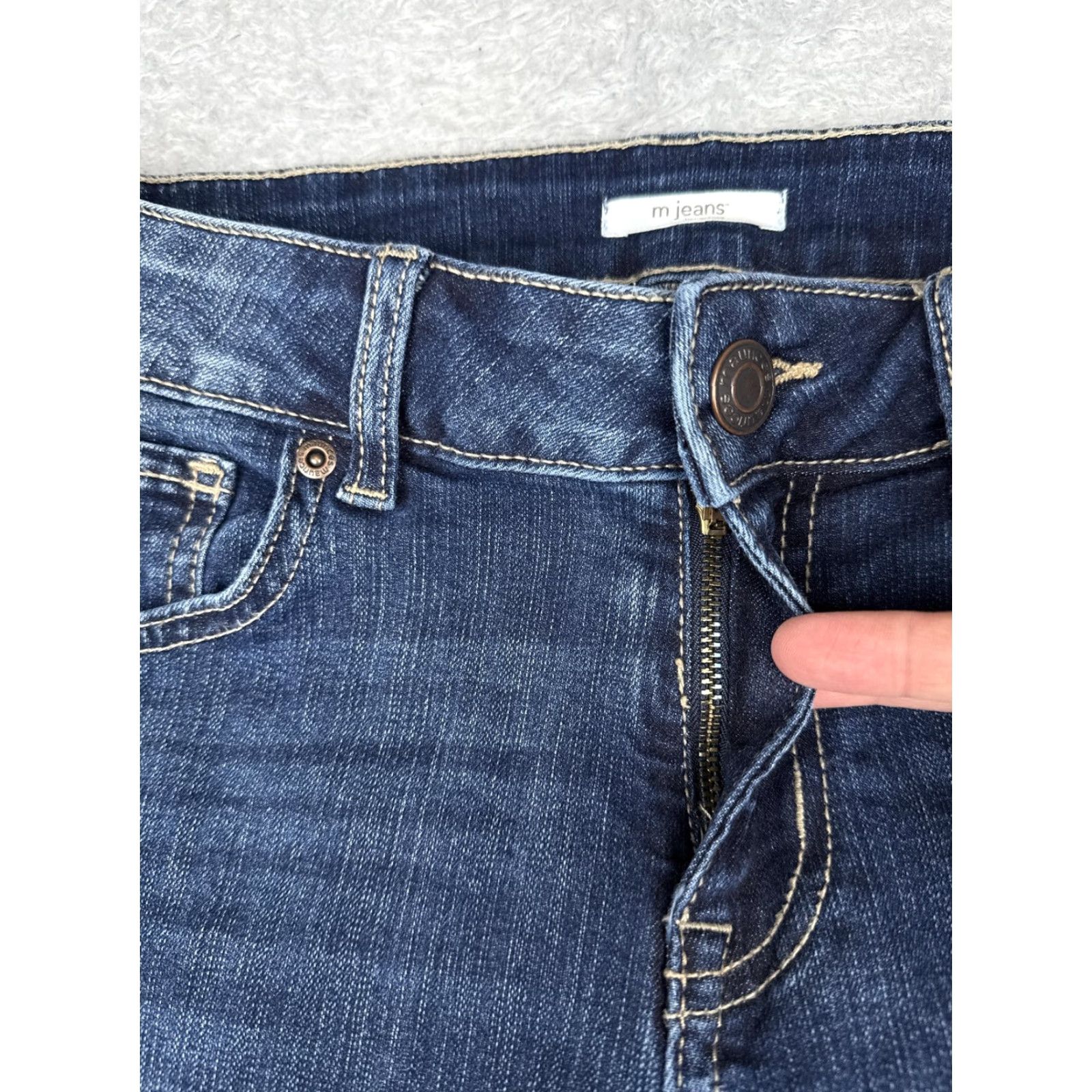 Vintage M Jeans by Maurice's Capri Pants Womens 8 Blue Denim Cropped Stretch Size 30" / US 8 / IT 44 - 5 Thumbnail