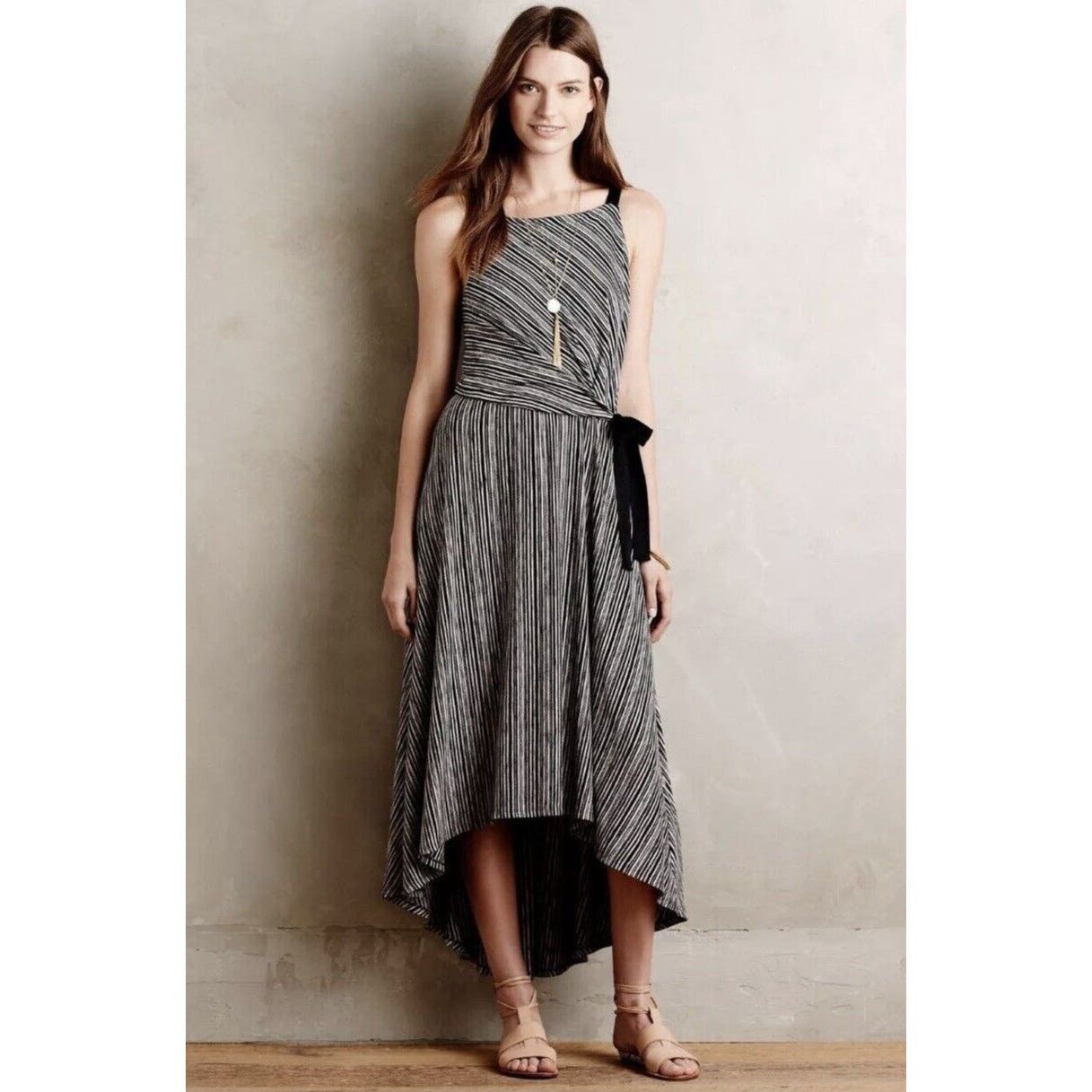 Anthropologie Maeve Anthropologie Hi-Low Salsola Summer Striped Dress S Size S / US 4 / IT 40 - 1 Thumbnail